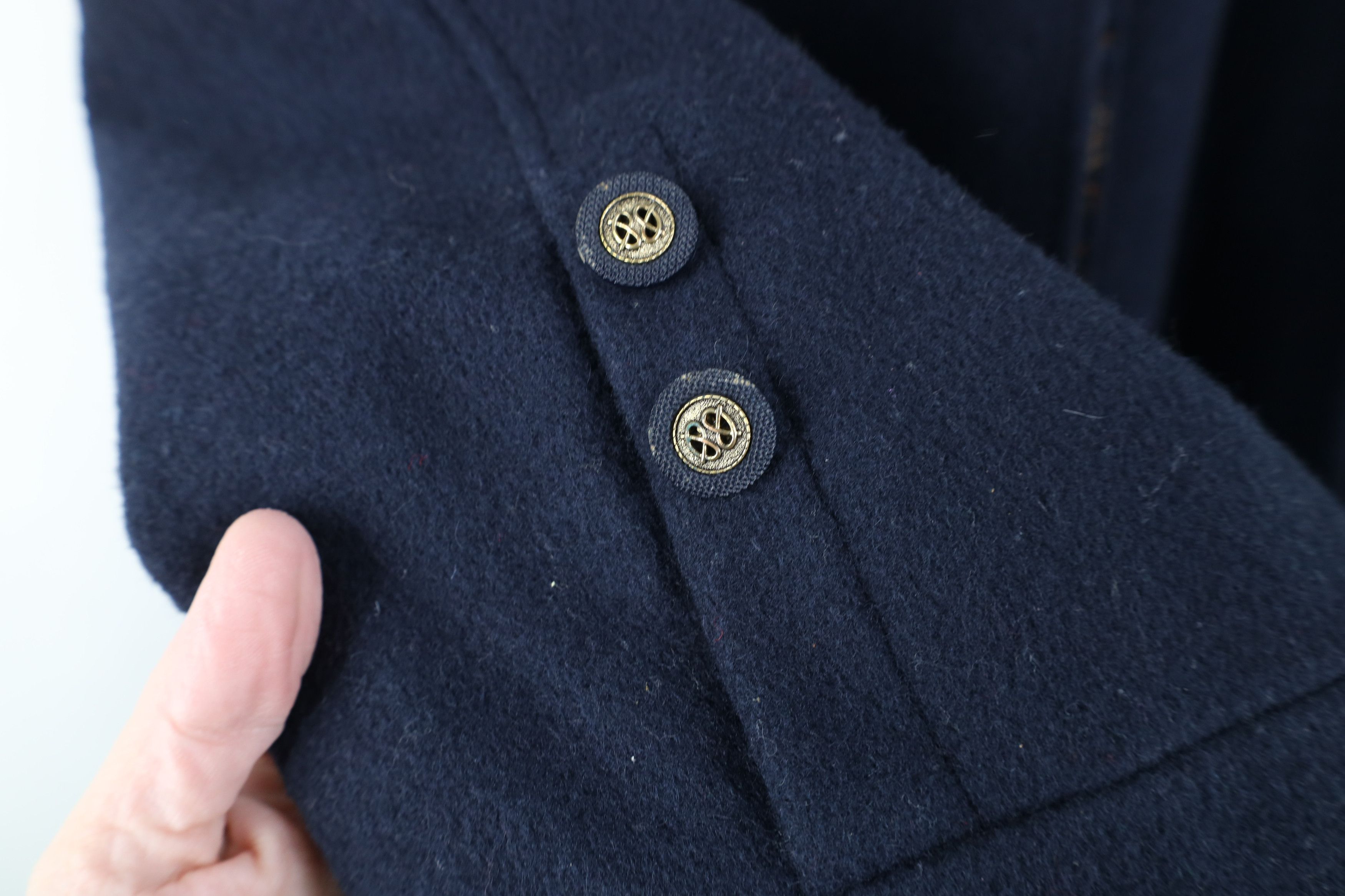 Vintage Vintage 90s Streetwear Wool Full Length Coat Jacket Blue Size XXL / US 16-18 / IT 52-54 - 6 Thumbnail