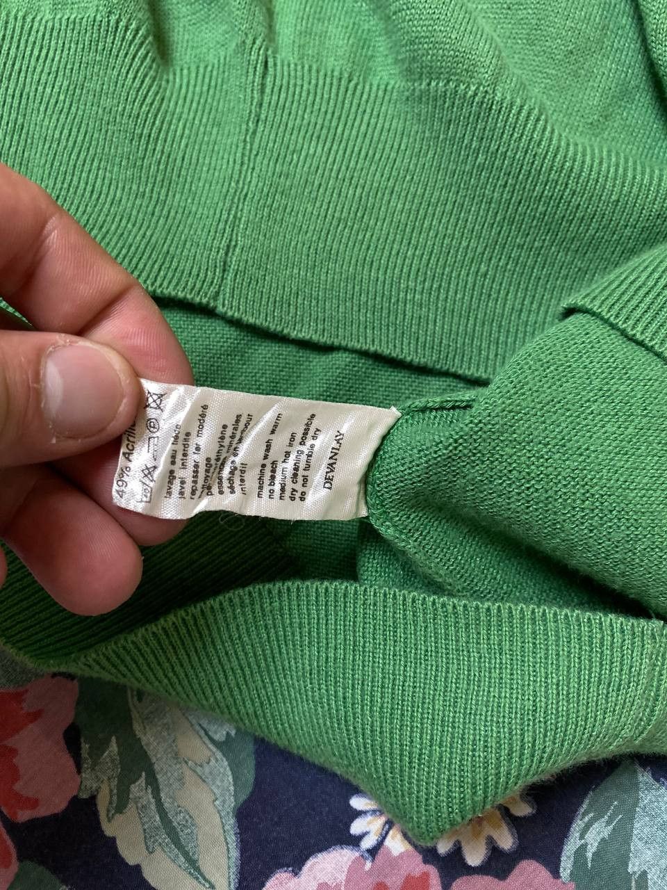 Lacoste × Vintage Vintage Lacoste Green V-Neck Sweater Size US XXL / EU 58 / 5 - 3 Thumbnail