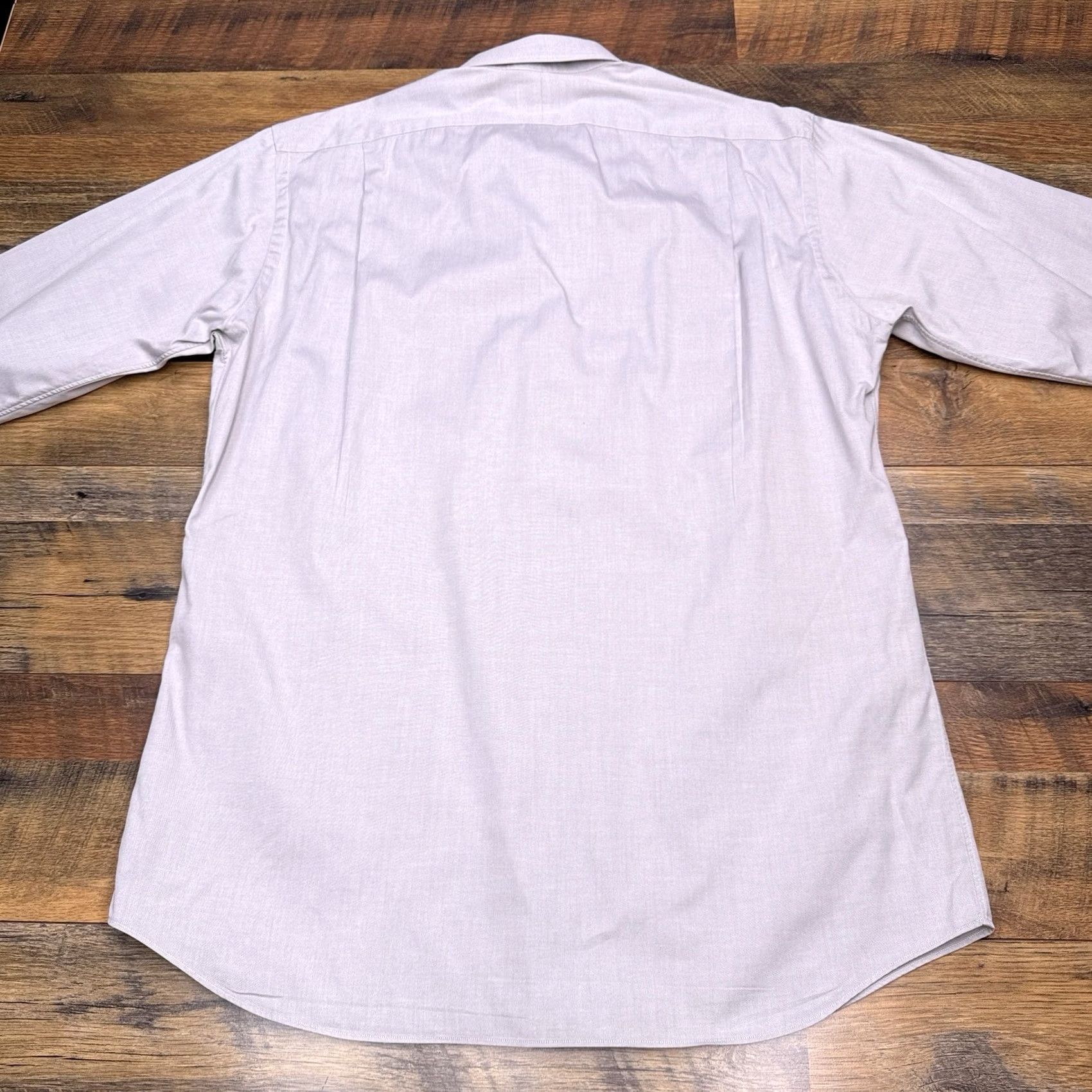 Vintage Paul Fredrick Dress Shirt Mens 18 Gray Button Up Classic 100% Cotton Long Sleeve Barrel Cuff Formal Workwear Size 48R - 4 Thumbnail
