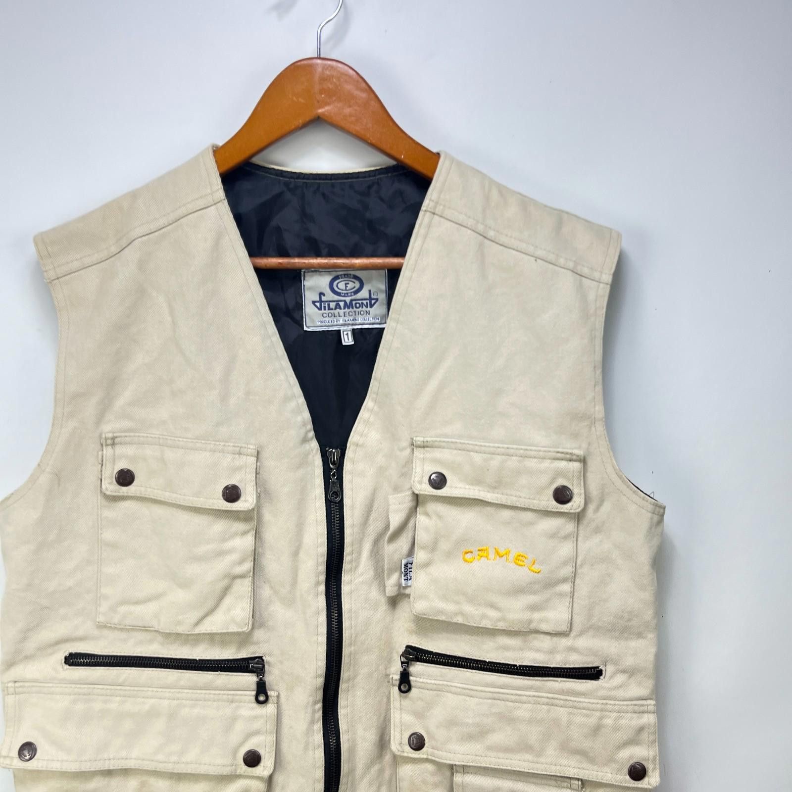 Camel Vintage 90s Camel Cigarettes Rare Fishing Vest Large Jacket Size ONE SIZE - 2 Thumbnail