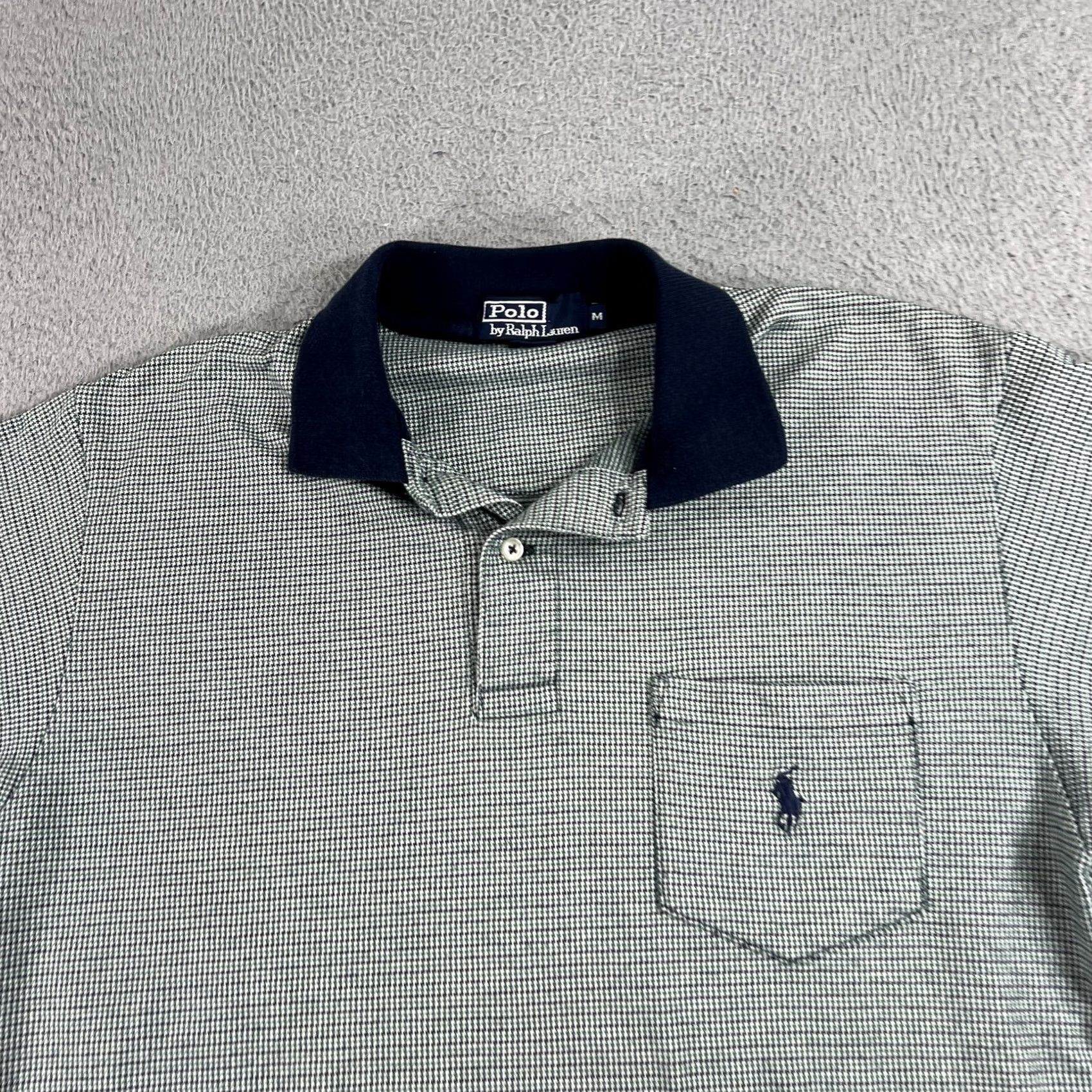 Polo Ralph Lauren Vintage Polo Ralph Lauren Mens Shirt Houndstooth Sz M Green Made In USA Size US M / EU 48-50 / 2 - 2 Thumbnail