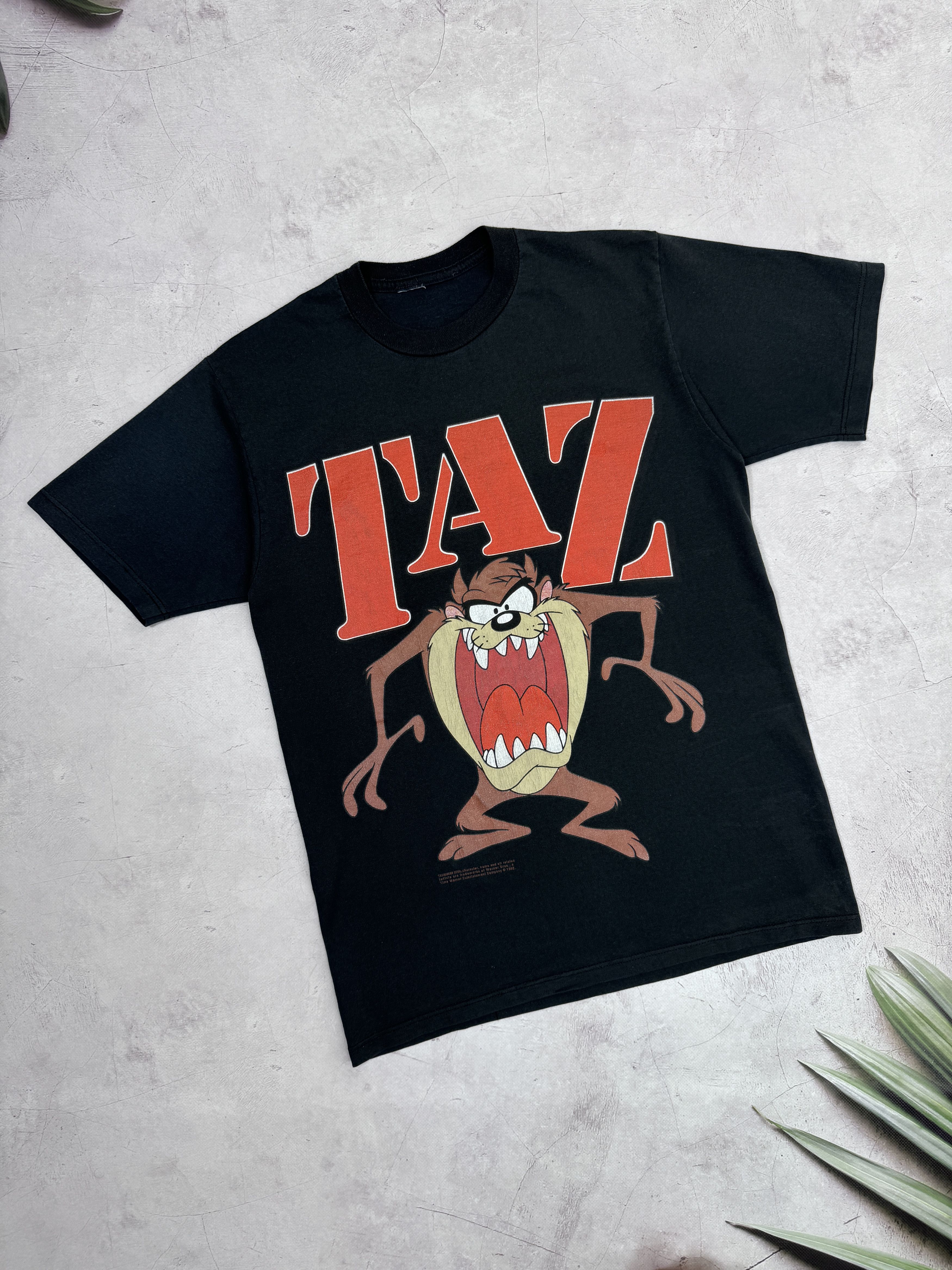 Vintage Tasmanian Devil t-shirt // taz fishing big logo graphic //  deadstock new old stock // big logo graphic / all over print / RARE grail