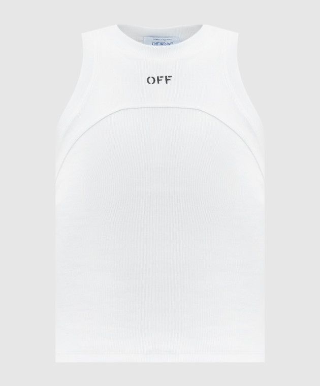 o1s22i1n0824 Crewneck Tank Top in White