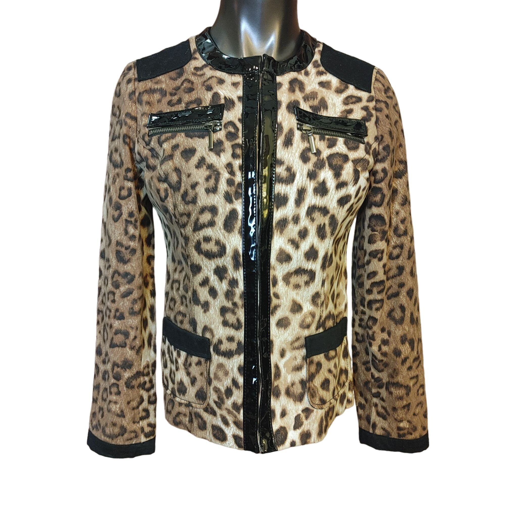 Chicos CHICOS Womens 0/M Matilda Leopard Print Faux Patent Trim Acc Size M / US 6-8 / IT 42-44 - 1 Thumbnail