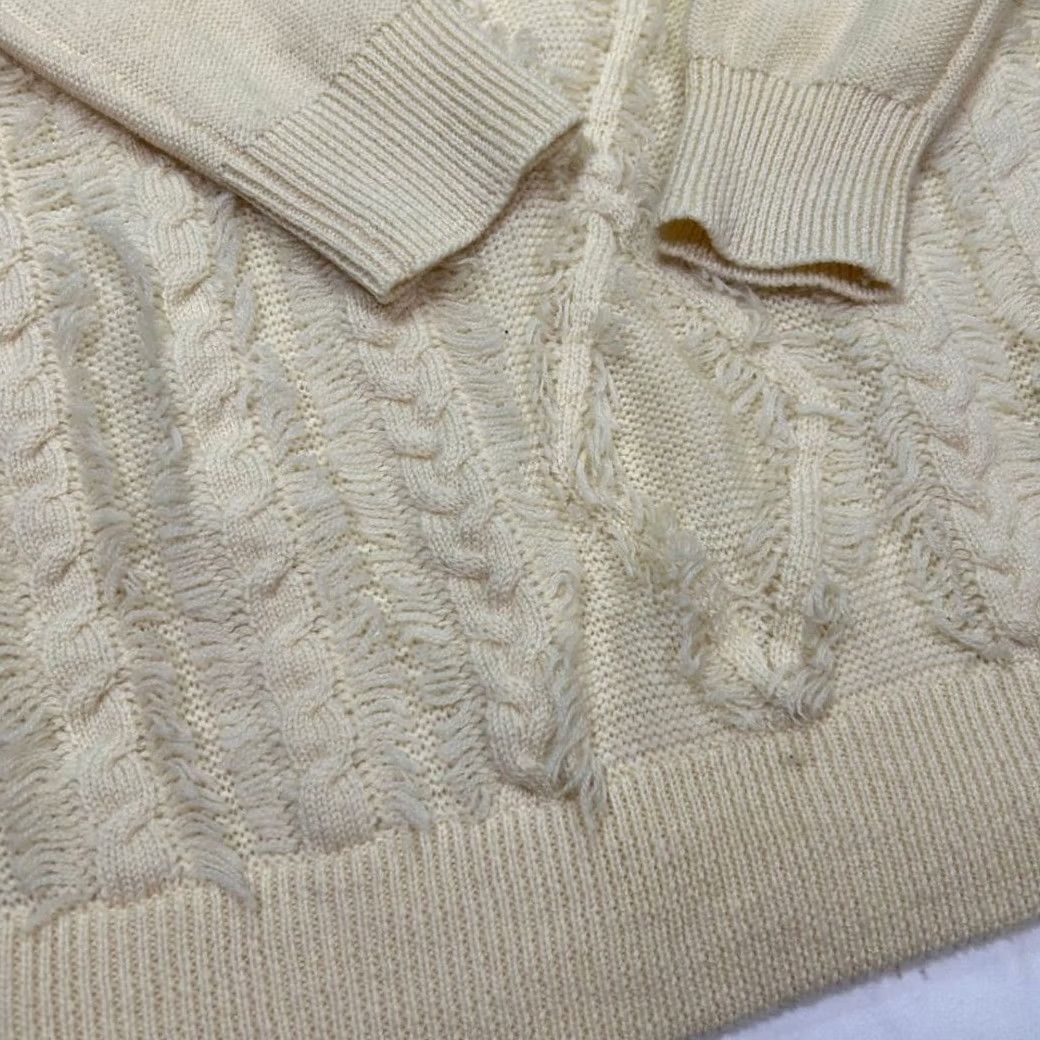 Vintage J Crew Sweater Womens Small Cream Wool Cable knit Crew Neck Size S / US 4 / IT 40 - 3 Thumbnail