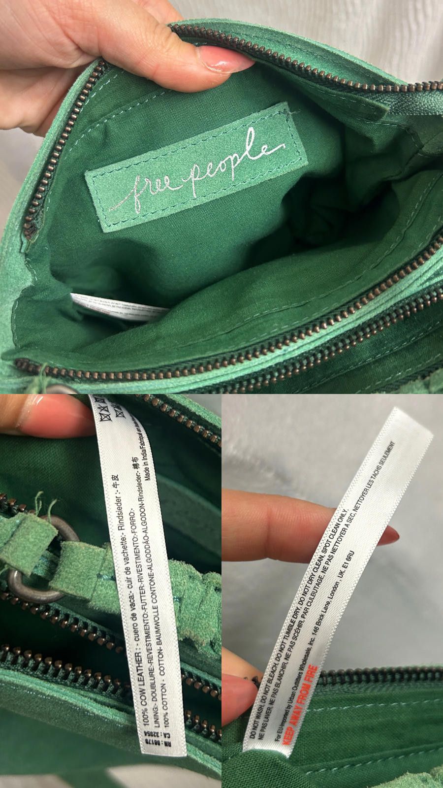 Free People Free People Green Suede Mini Purse Small Shoulder Bag Boho Size ONE SIZE - 8 Thumbnail