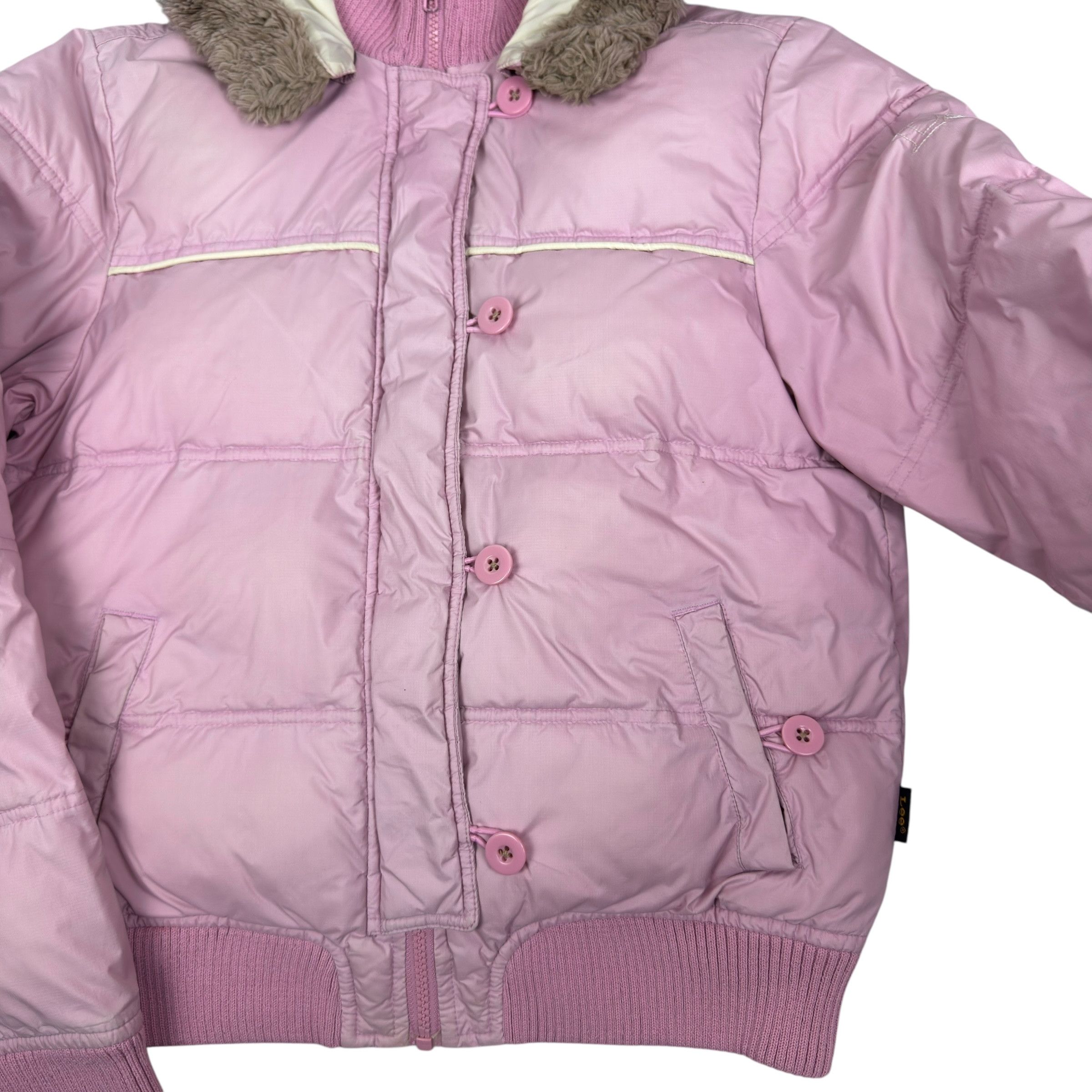 Lee Lee Women's Pink Fur Full Zip Puffer Jacket XL Size XL / US 12-14 / IT 48-50 - 6 Thumbnail