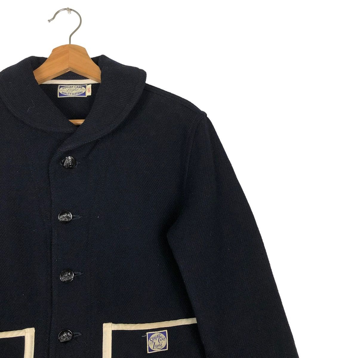 Sugar Cane 🔥VINTAGE CROPPED WOOL JACKET SUGAR CANE SC11635 Size XS / US 0-2 / IT 36-38 - 3 Thumbnail