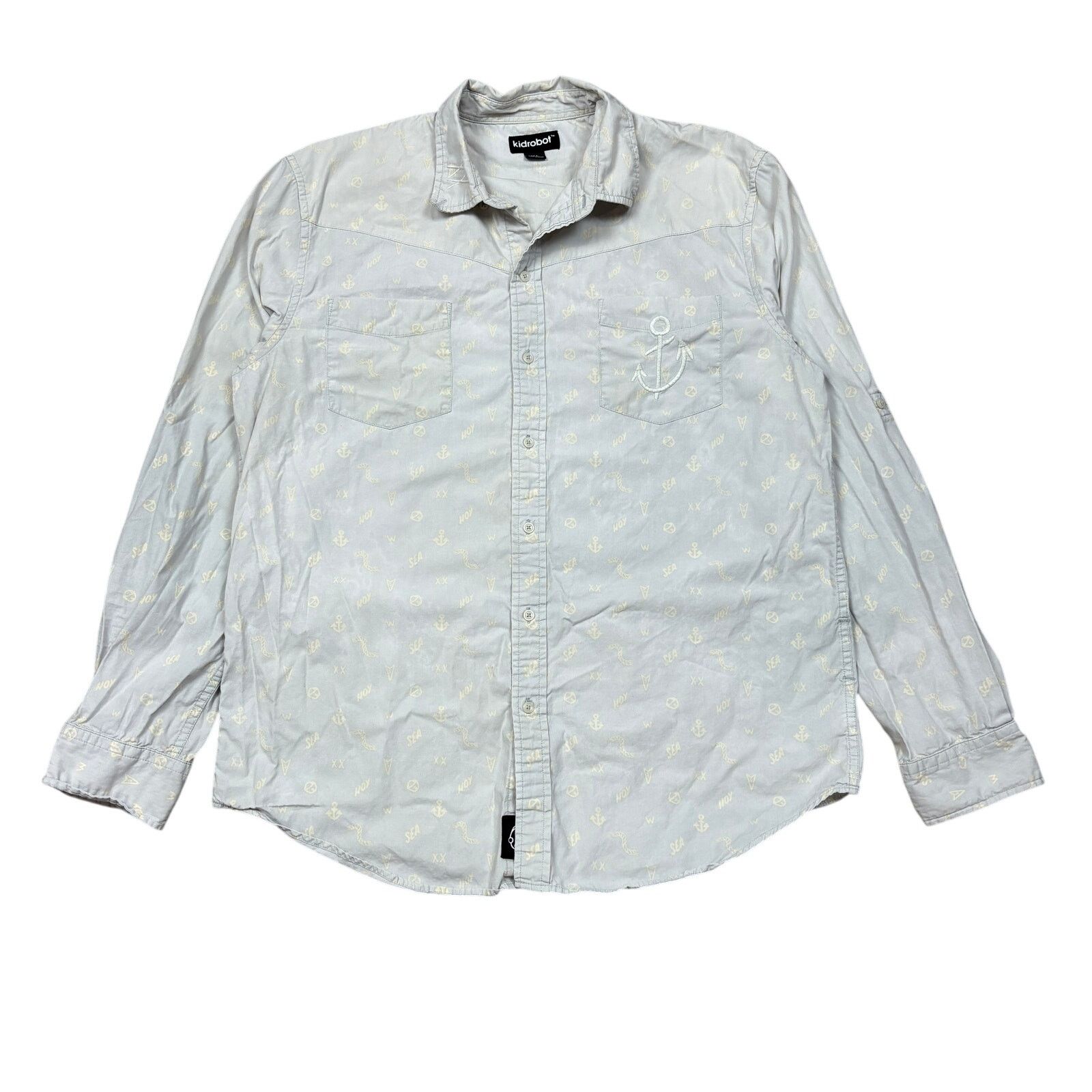 Other KIDROBOT Nautical Anchor Sea Ahoy Button Up Shirt Men's XL Size US XL / EU 56 / 4 - 1 Thumbnail