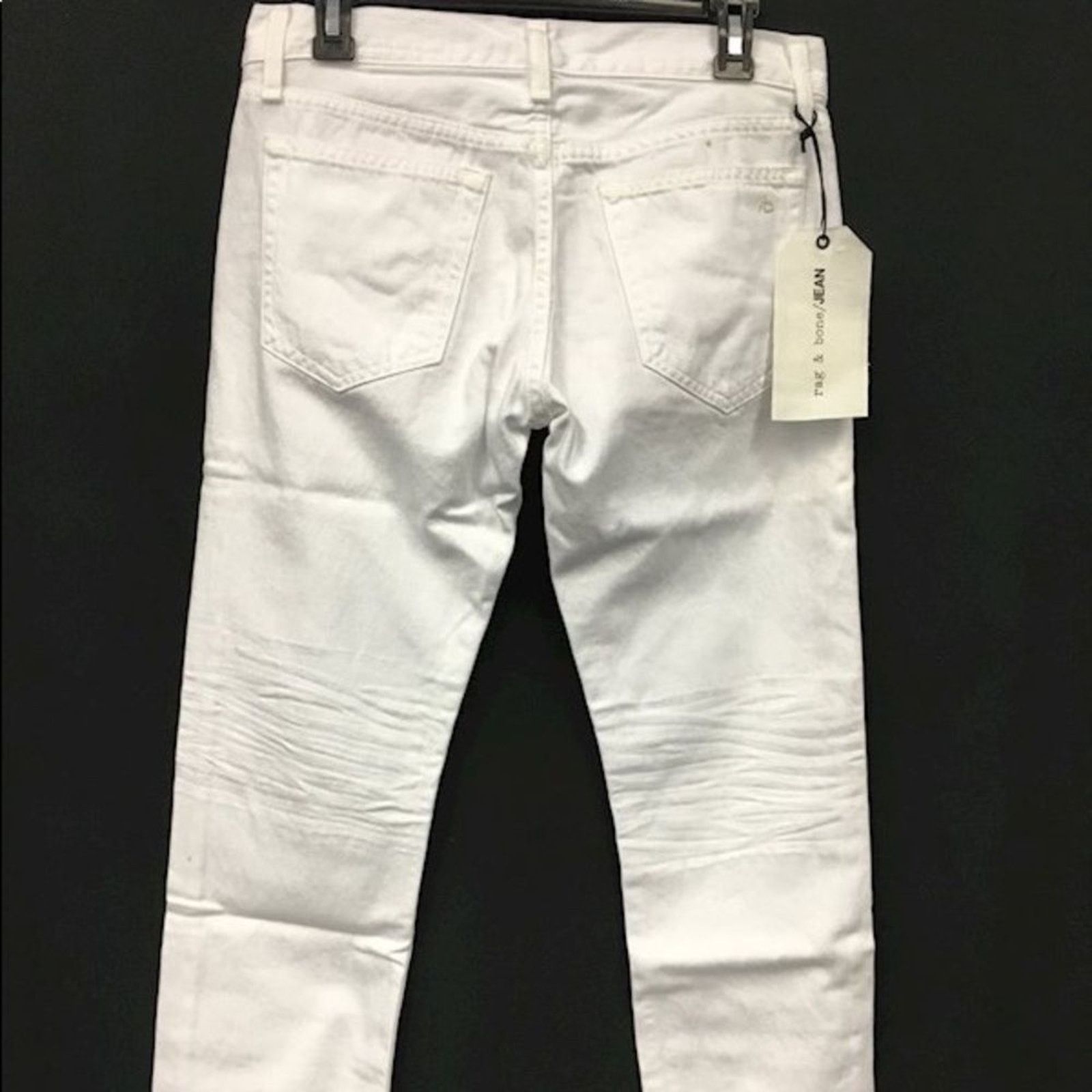 Rag & Bone RAG & BONE Aged Release White Raw Hem Skinny Jeans Sz 25 Size 25" / US 0 / IT 36 - 3 Thumbnail
