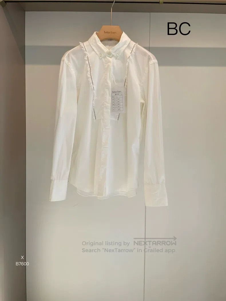 Brunello Cucinelli Brunello Cucinelli White Beaded Cotton Shirt Size M / US 6-8 / IT 42-44 - 1 Thumbnail