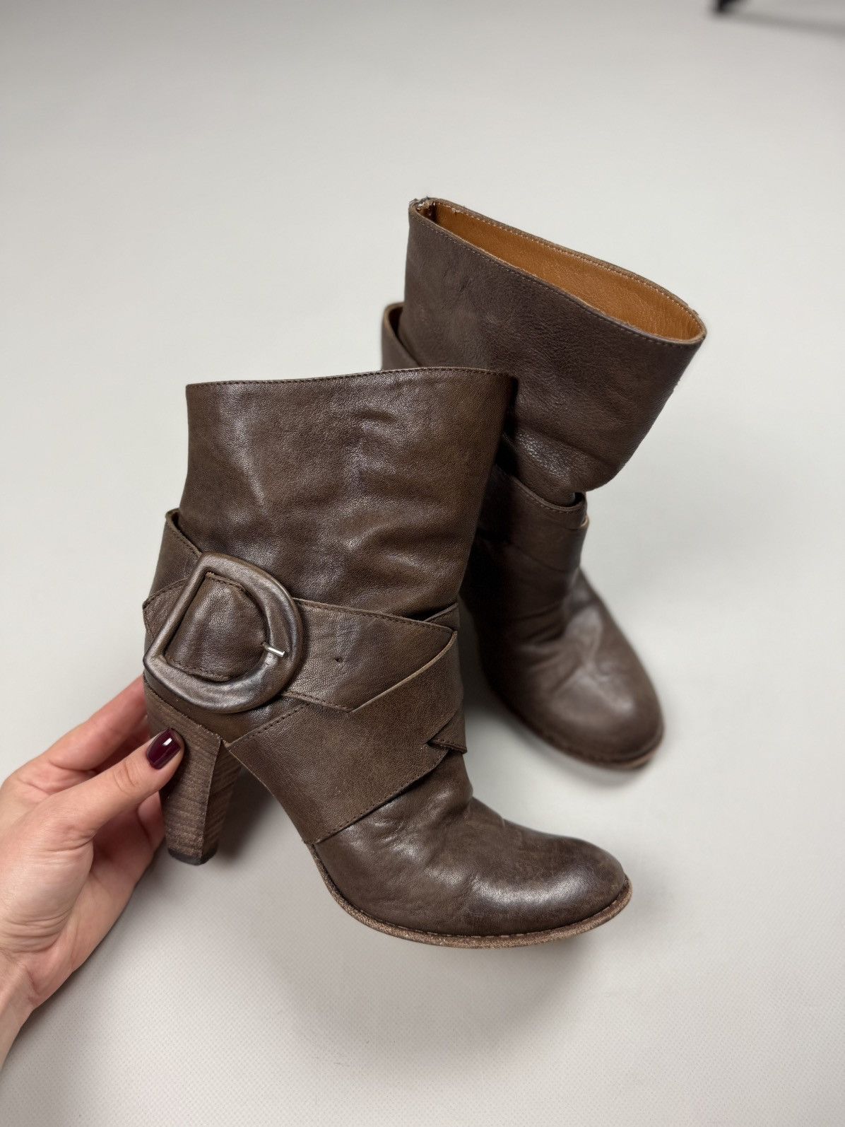 MoMA MOMA Ladies Leather Heeled Avant-Garde Boots Shoes Size 36 Size US 6 / IT 36 - 3 Thumbnail