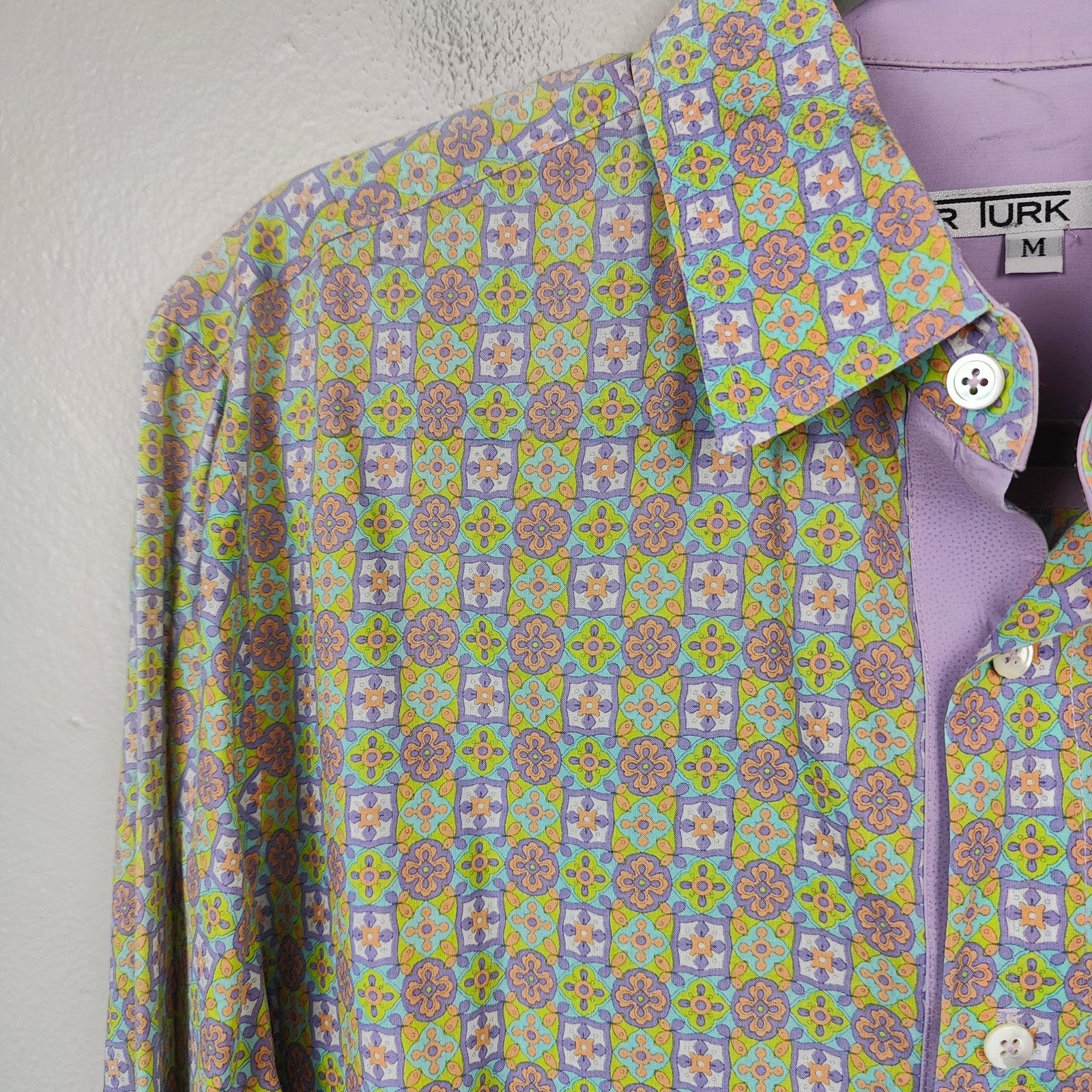 Mr Turk Mr Turk Button Up Shirt Mens Medium Medallion Print Green Size US M / EU 48-50 / 2 - 3 Thumbnail