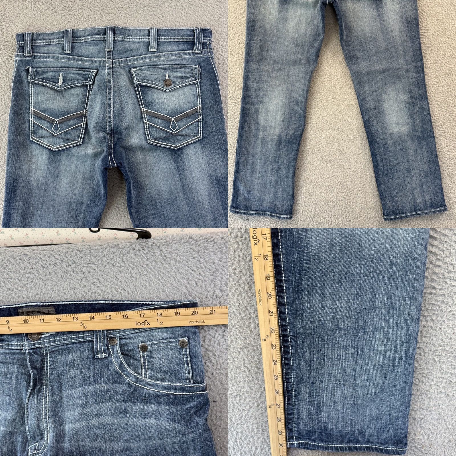 Decree Decree Jeans Mens 38x30 Blue Washed Denim Bootcut Loose Cowboy Western Outdoor Denim Jeans Bootcut Mens 38x30 Blue Cowboy Size US 38 / EU 54 - 8 Thumbnail