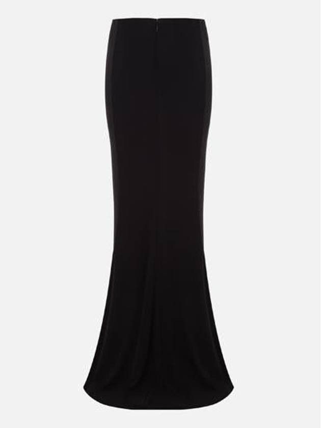 Saint Laurent Paris o1s1wg111024 Long Skirt In Crepe Jersey in Black Size 27" / US 4 / IT 40 - 2 Thumbnail