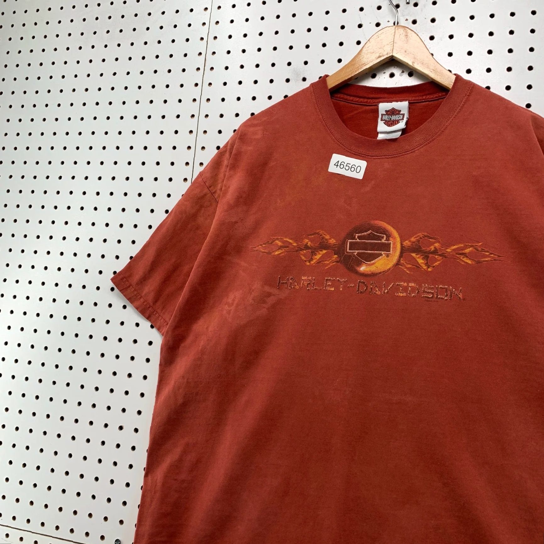 Harley Davidson Harley-Davidson Flame Shirt Mens 2XL Faded Orange Tribal St Charles Il Regular T-Shirt Cotton Graphic Print Vintage Mens Size US XXL / EU 58 / 5 - 5 Thumbnail