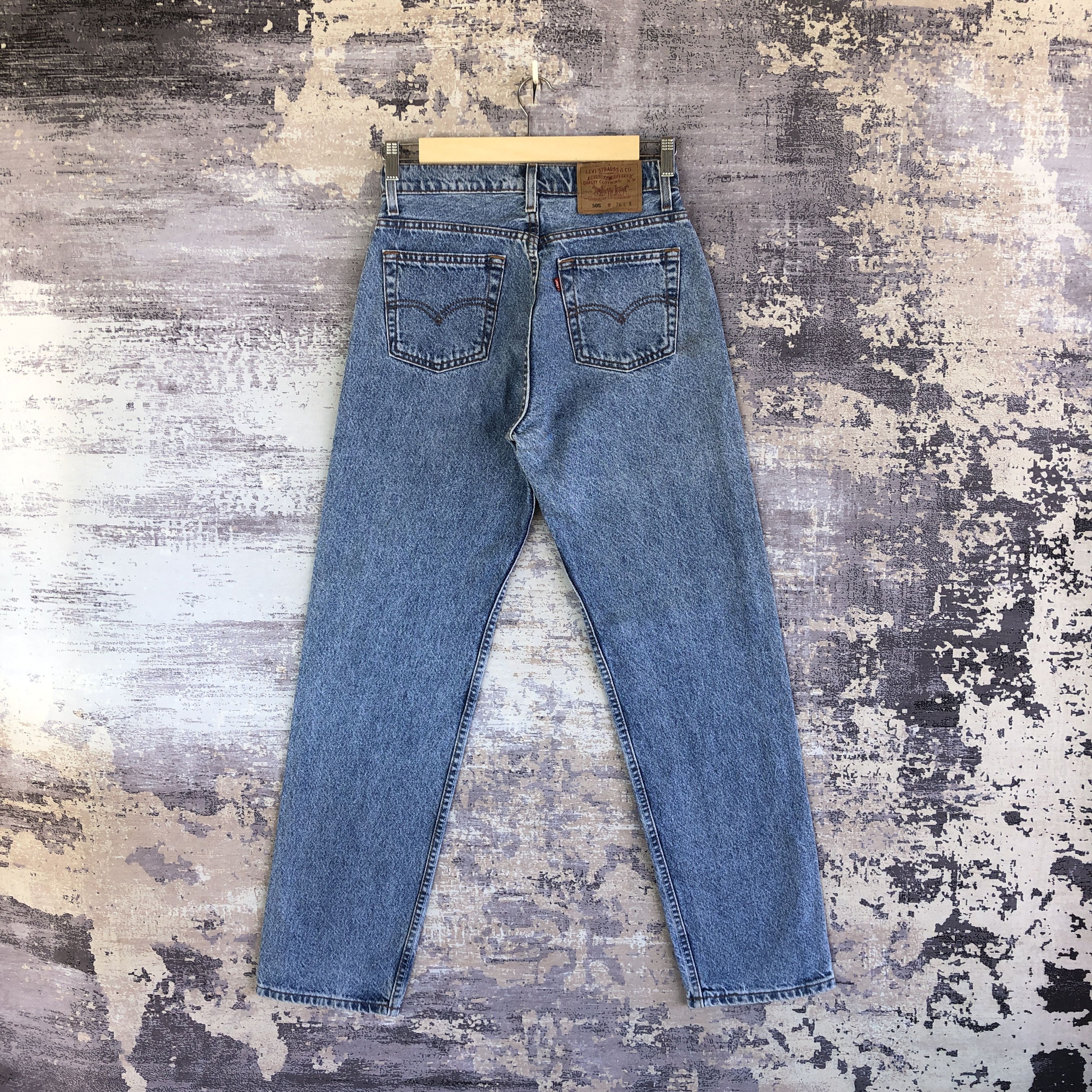 Levi's Vintage 80s Levis 505 Faded Stonewash Jeans Button Fly Denim Size US 28 / EU 44 - 2 Thumbnail