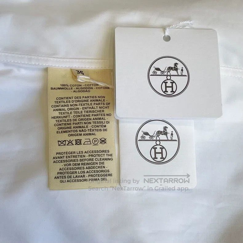 Hermes Hermes White stand collar shirt Size XS / US 0-2 / IT 36-38 - 7 Thumbnail