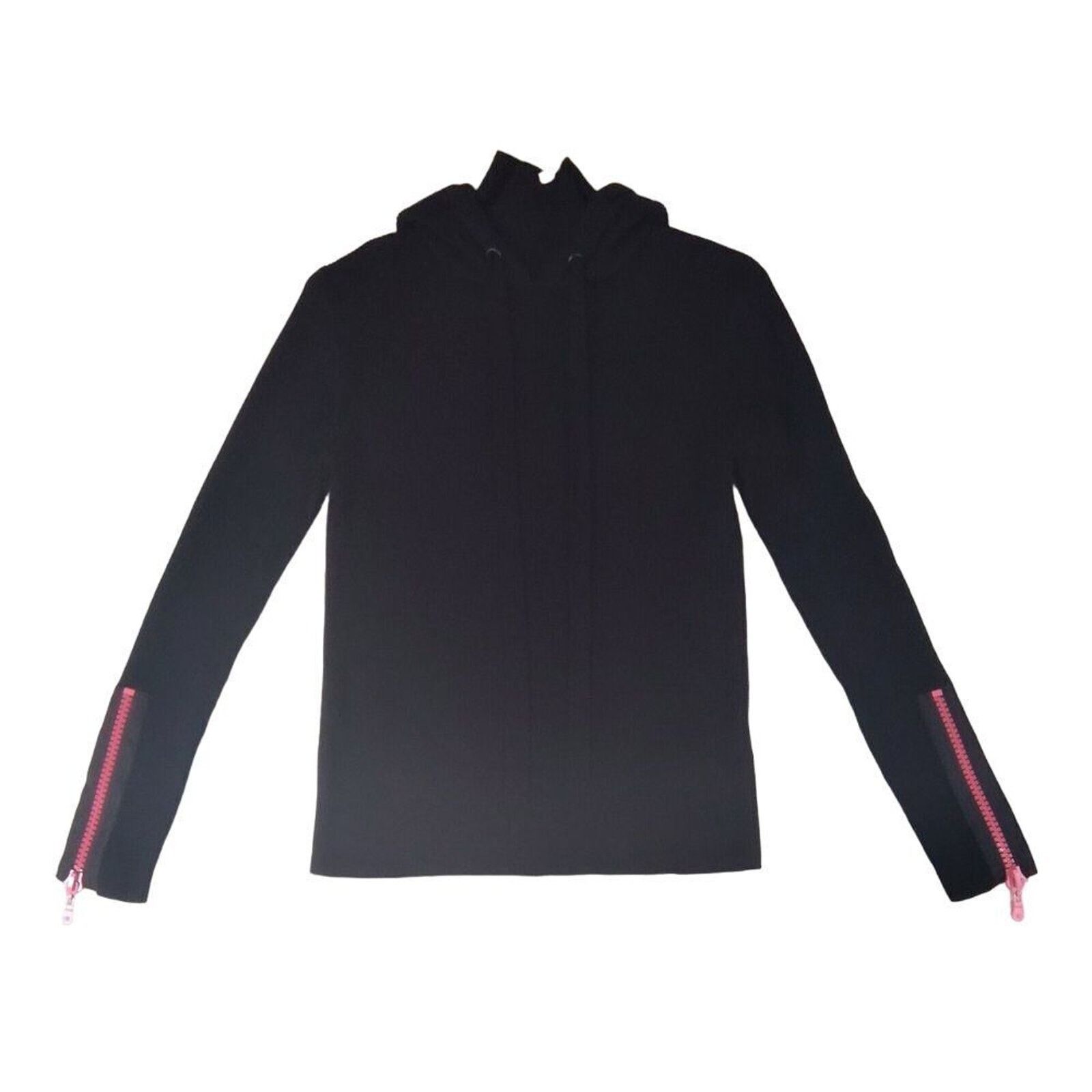 Zara Zara Knit Collection Hoodie Sweater Black Large Pink Zip Size L / US 10 / IT 46 - 1 Thumbnail