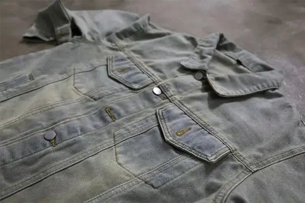 VIBE Vintage street washed and distressed denim jacket coat Size US L / EU 52-54 / 3 - 2 Thumbnail