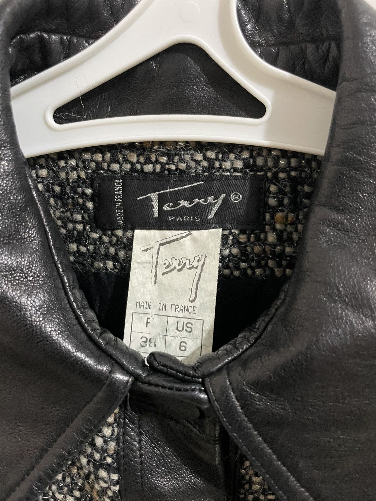 Other Terry Paris Made in France Tweed and leather Coat Size M / US 6-8 / IT 42-44 - 5 Thumbnail