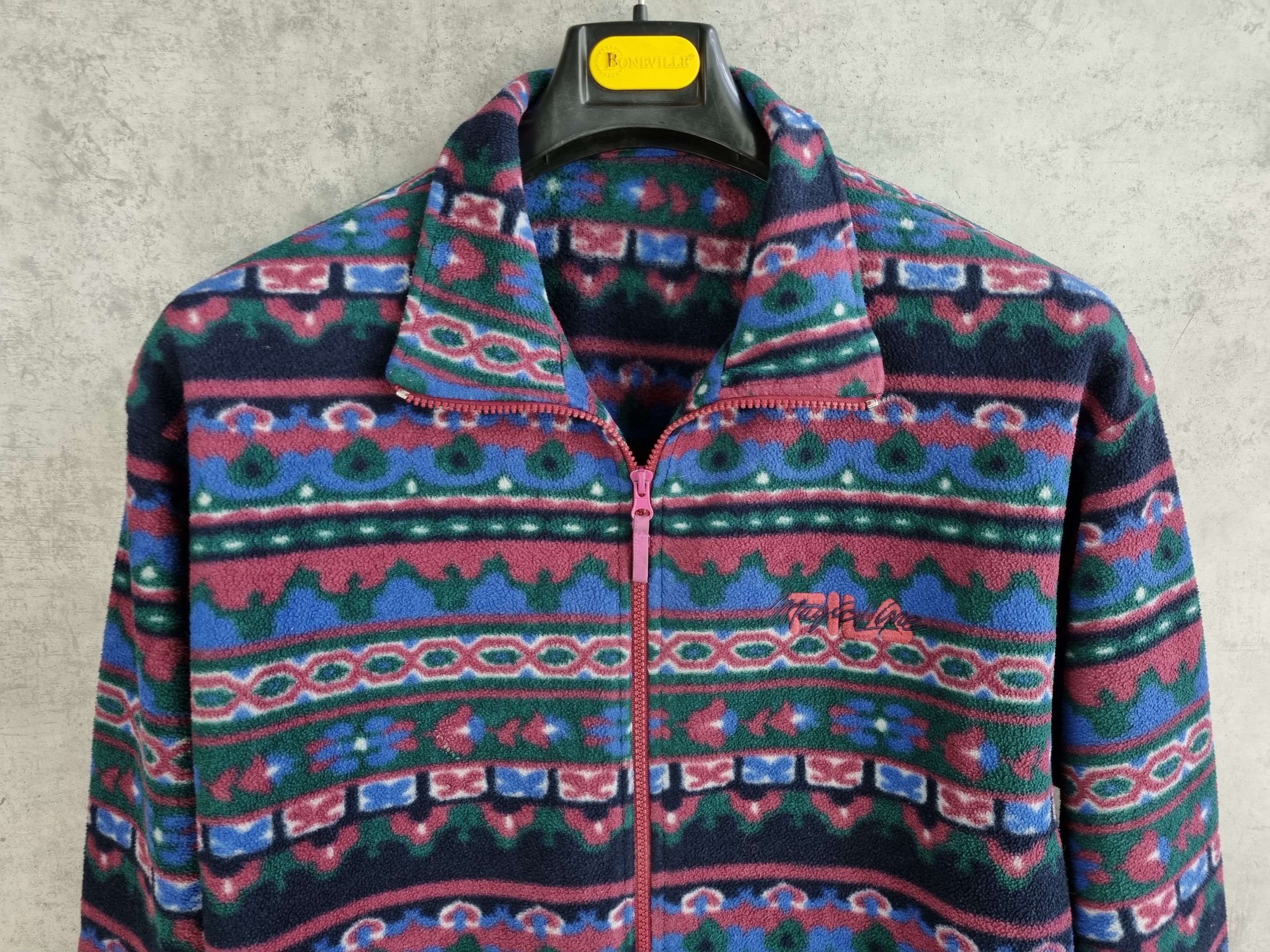 Fila × Vintage 90s Italian FILA Magic Line Fleece Abstract Paisley Print Size US M / EU 48-50 / 2 - 6 Thumbnail
