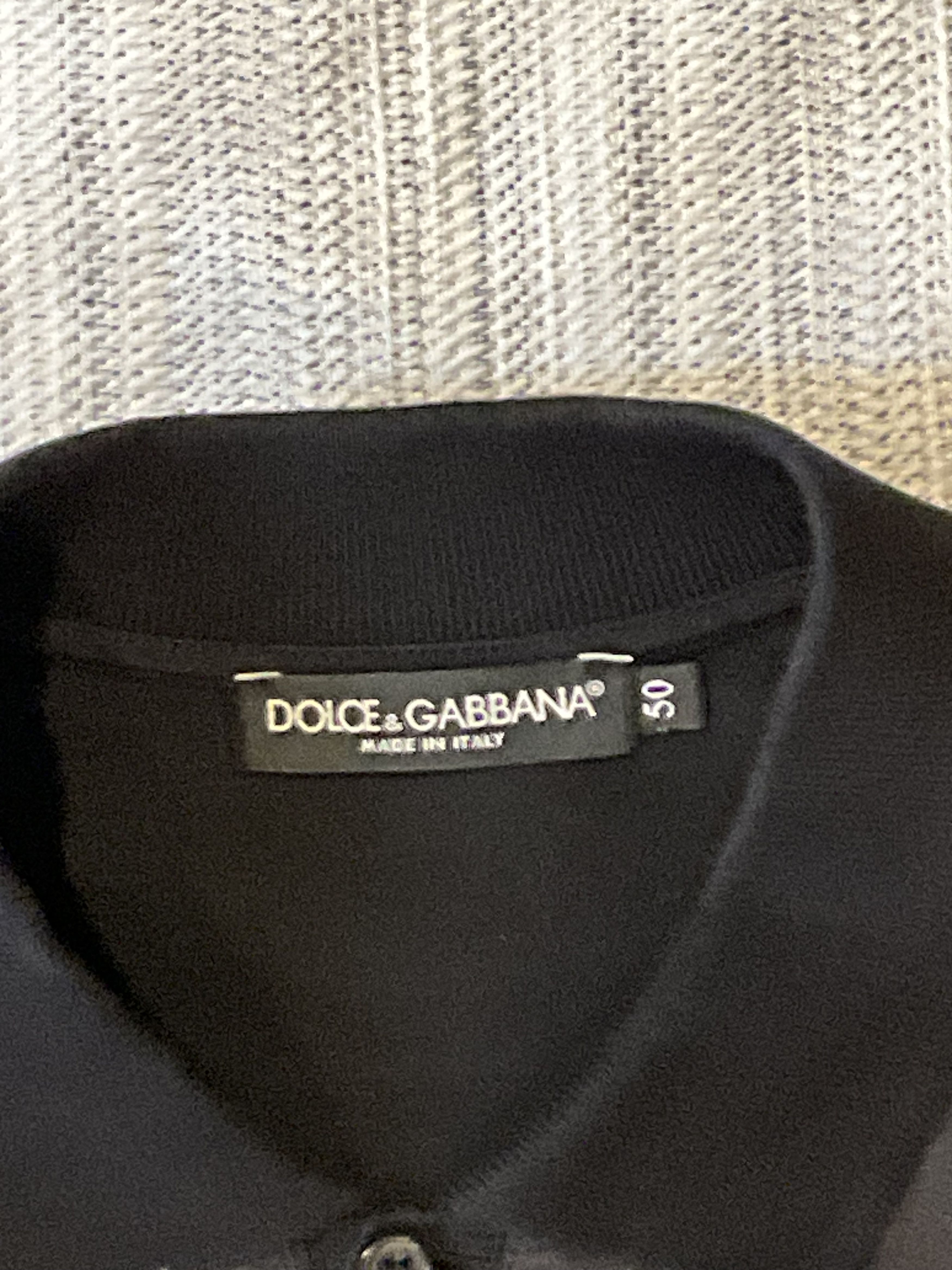 Dolce & Gabbana Dolce & Gabbana Black Multi Fabric Crown-Print Polo Size 50) Size US M / EU 48-50 / 2 - 9 Thumbnail