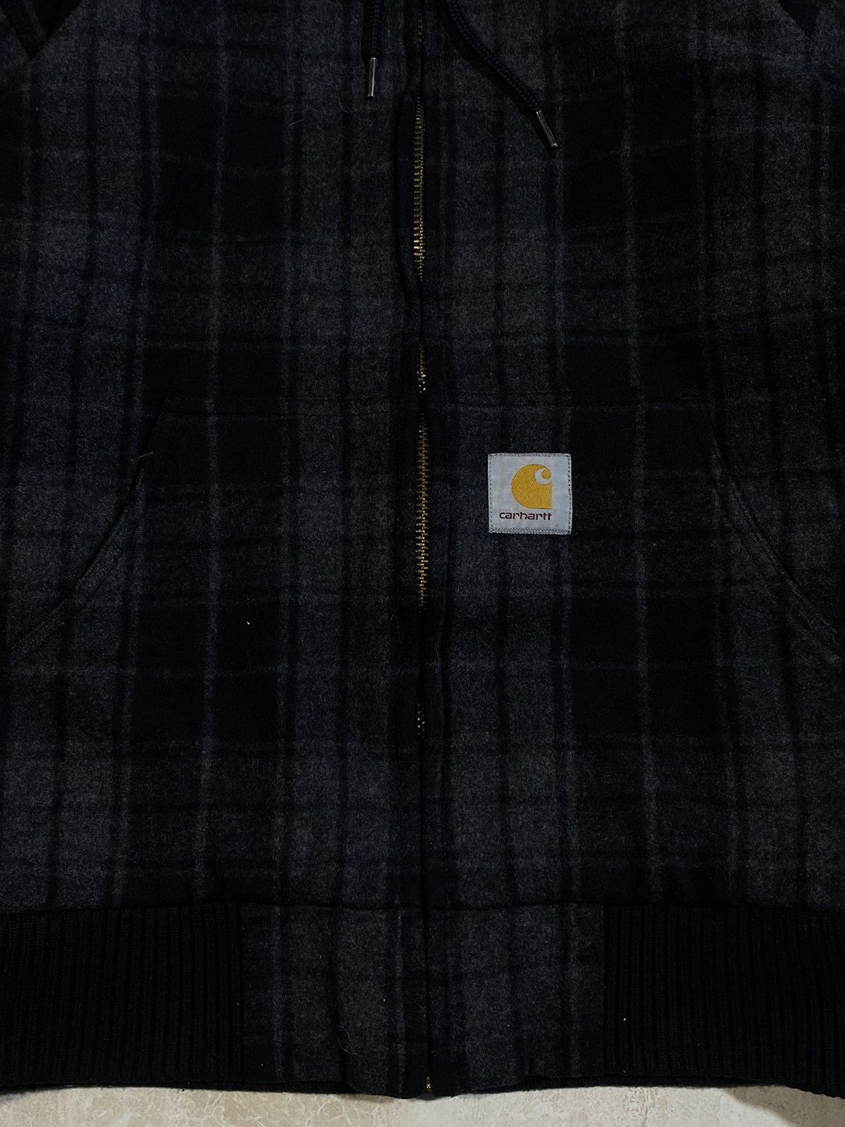 Carhartt × Vintage Vintage Carhartt Wool Checked Hooded Active Jacket Size US M / EU 48-50 / 2 - 5 Thumbnail