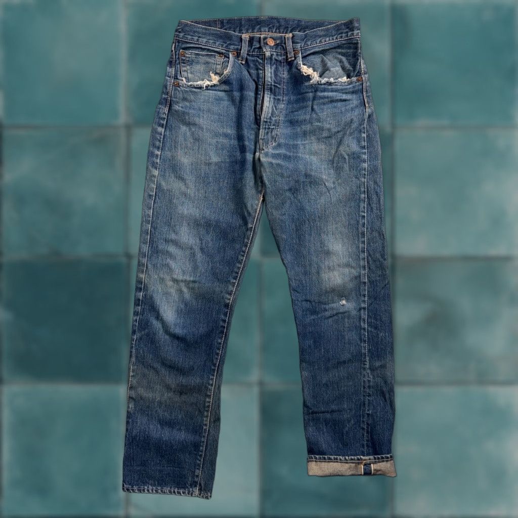Levi's VINTAGE Levis 505 Big E 60s Redline Selvedge USA XX 1960s Jeans 501 Act 31x28 Mens Size US 31 - 1 Thumbnail