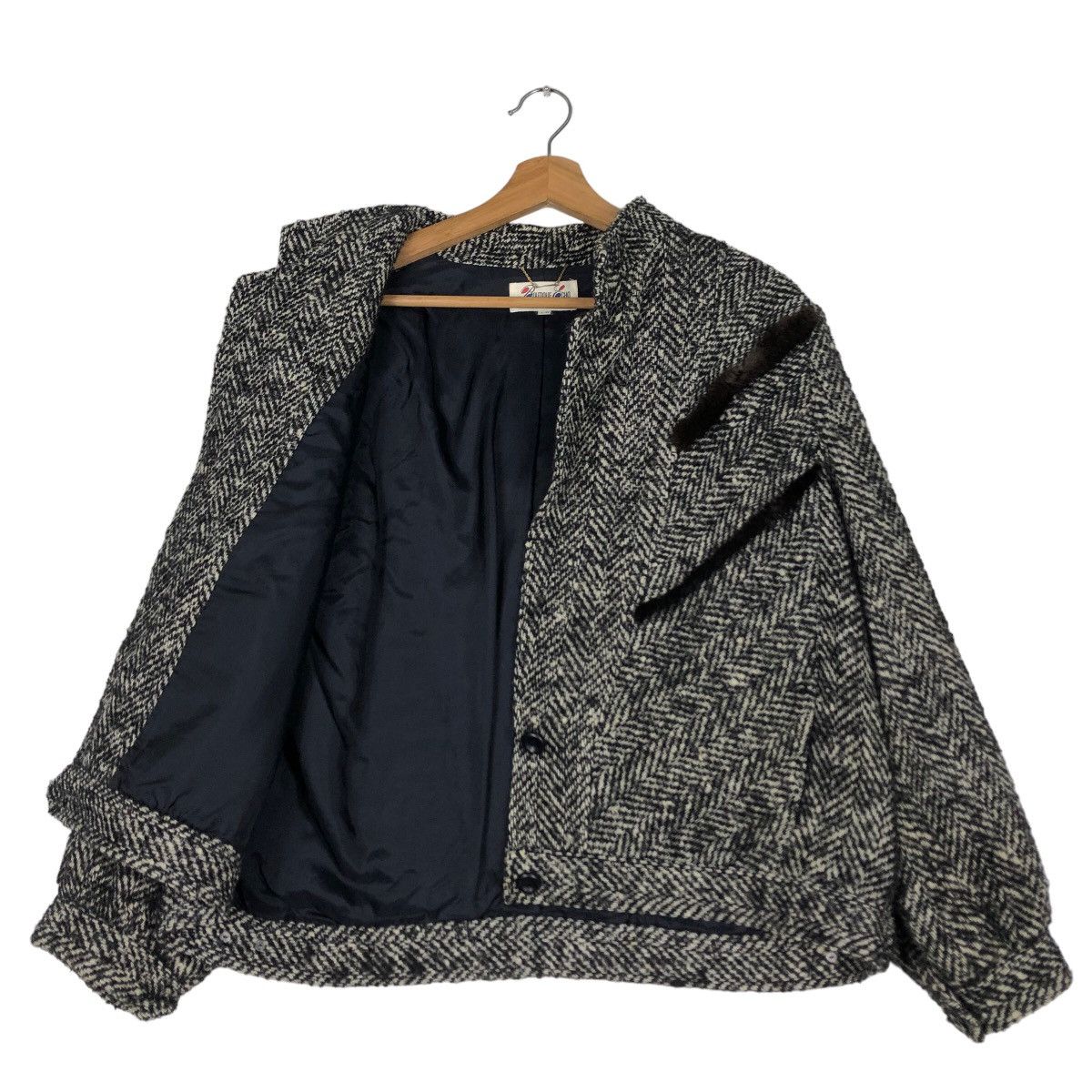 Japanese Brand 🔥Vtg Herringbone Wool Jacket Asymmetric Poxket Issey Miyake Size US M / EU 48-50 / 2 - 9 Thumbnail