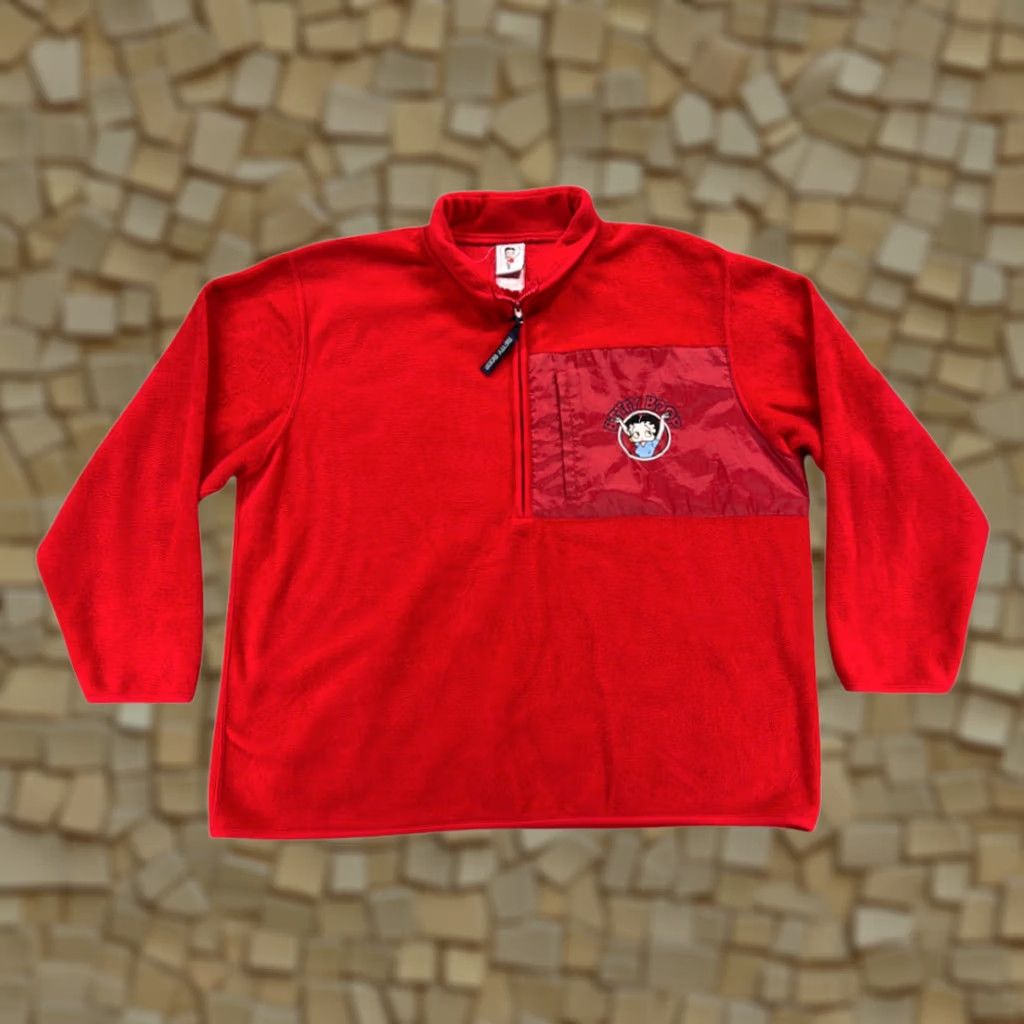 Vintage Vintage Betty Boop Sweater Adult EXTRA LARGE Red Fleece Embroider Zip Y2K Size US XL / EU 56 / 4 - 1 Thumbnail