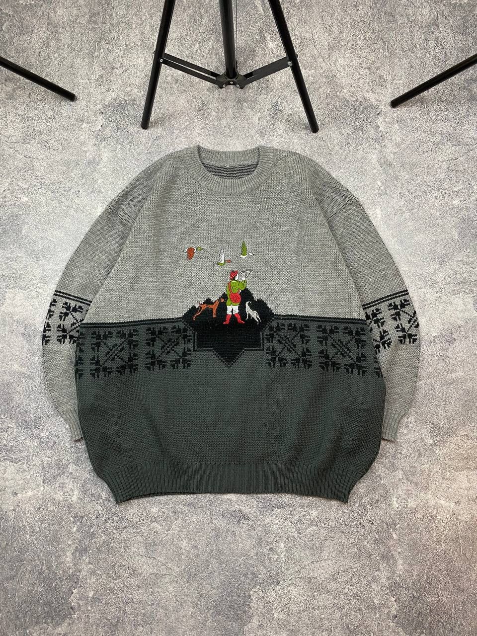 Vintage Vintage Beautiful Embroidered Sweater Hunter from 90s Size US M / EU 48-50 / 2 - 4 Thumbnail