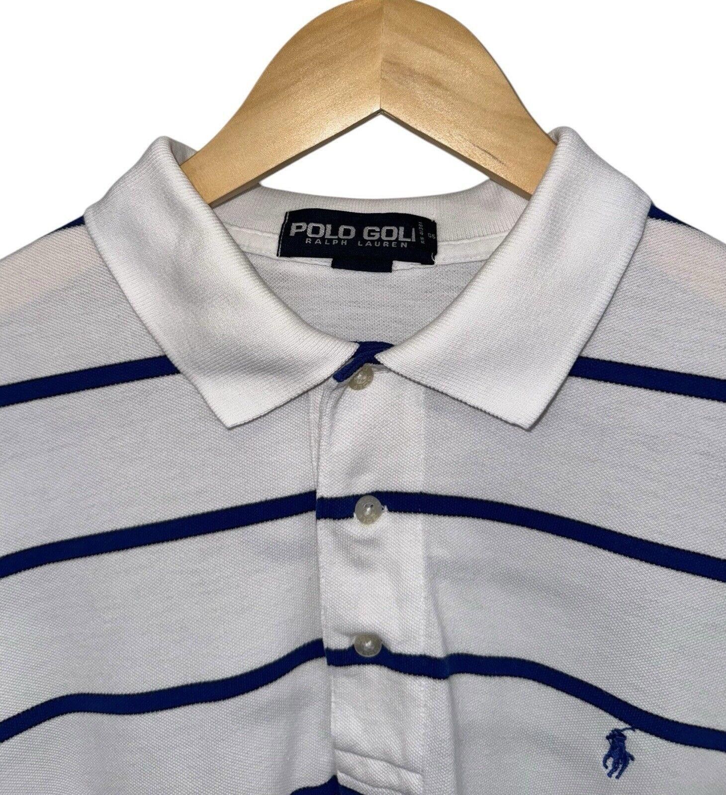 Polo Ralph Lauren Vintage Polo Golf Ralph Lauren White Blue Striped Polo Sz XL Size US XL / EU 56 / 4 - 2 Thumbnail