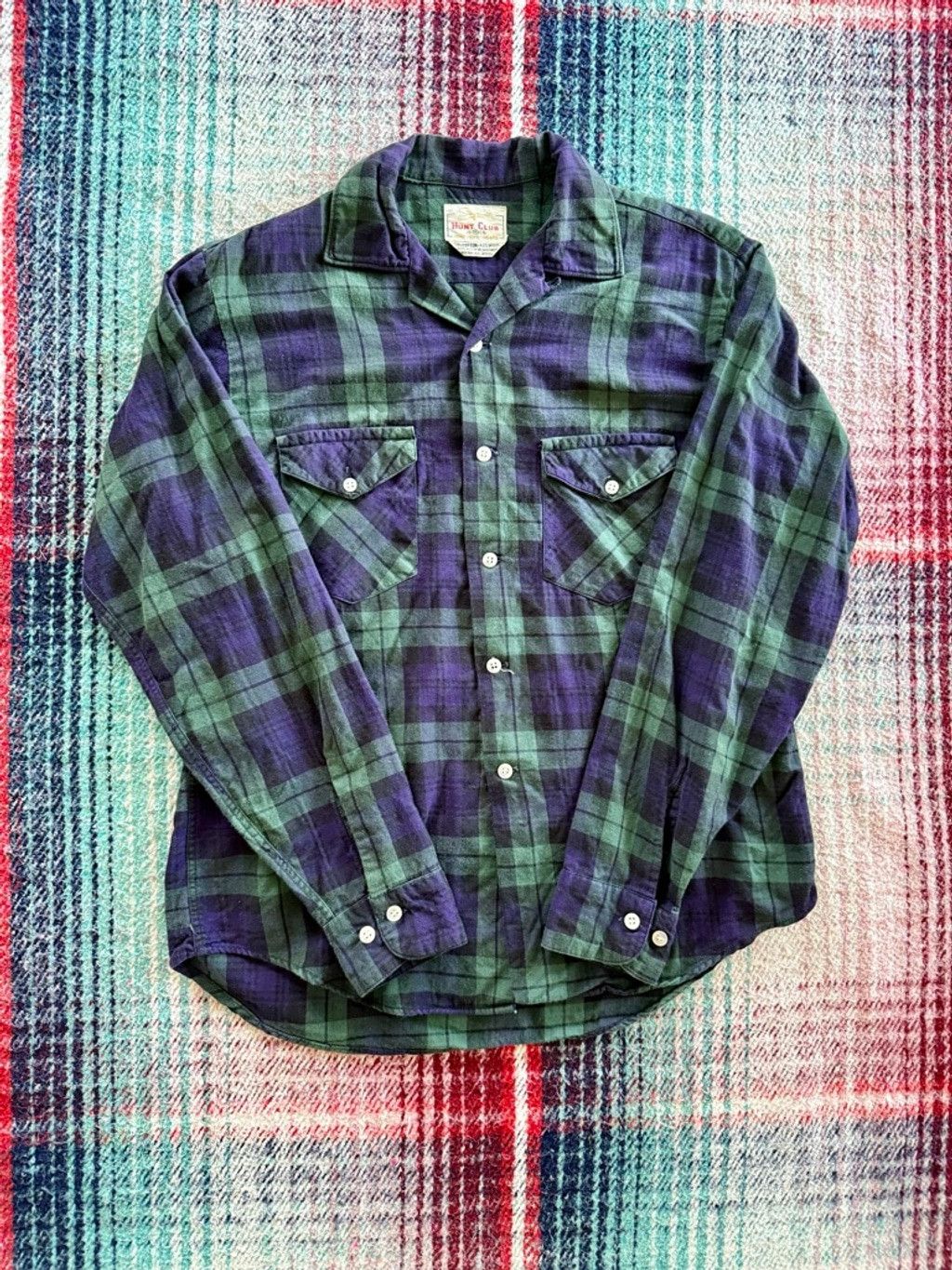 Sears 50s Sears Hunt Club Blue/Green Loop Collar Wool Workshirt M Size US M / EU 48-50 / 2 - 1 Thumbnail
