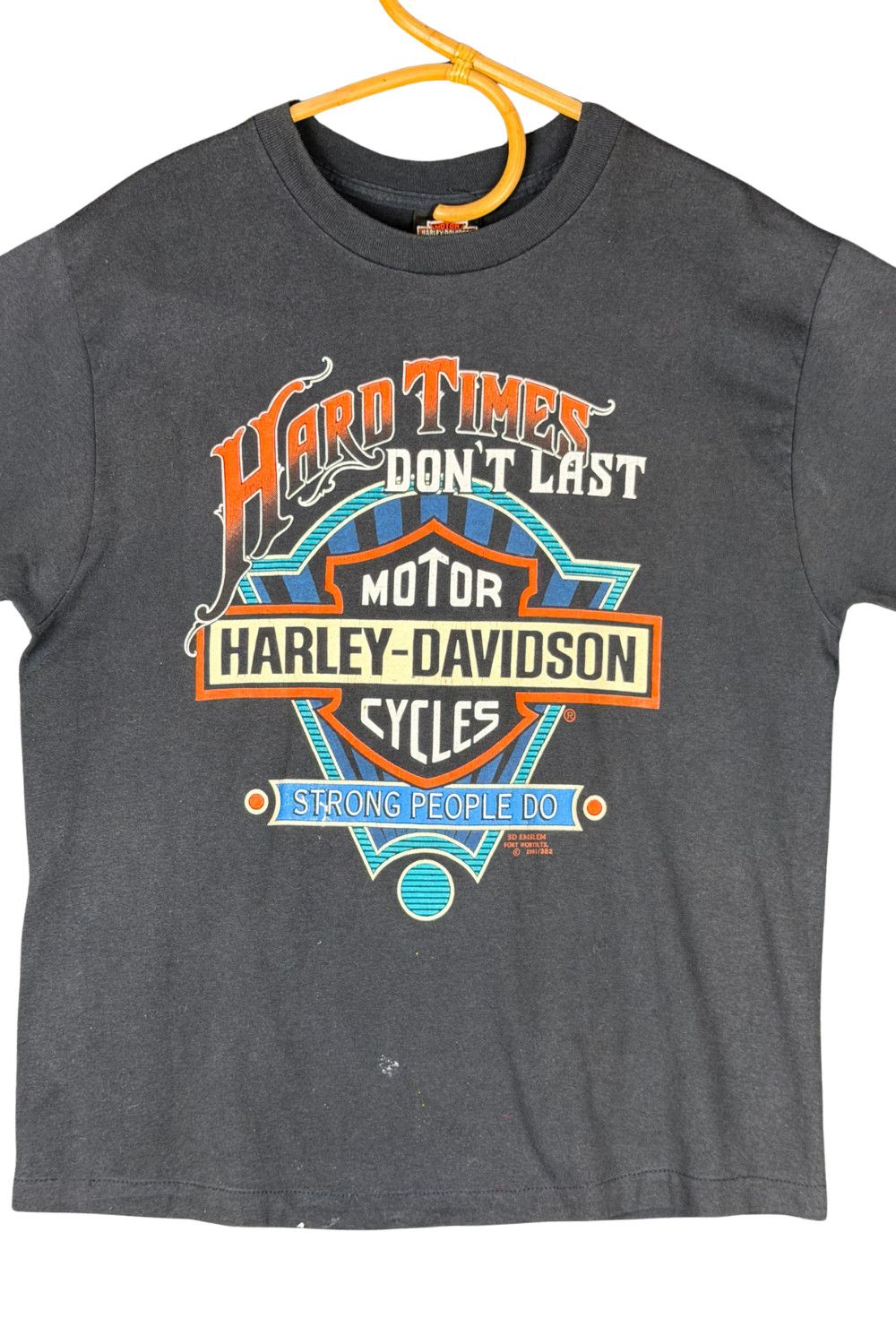 Harley Davidson 1991 Harley 3D Emblem “Hard Times Don’t Last” XL Size US XL / EU 56 / 4 - 4 Thumbnail