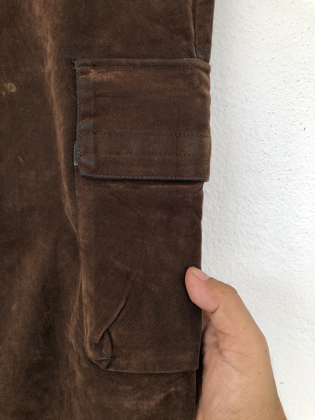Japanese Brand Vintage COMME CA ISM Suede Cargo Pant Size US 32 / EU 48 - 13 Thumbnail
