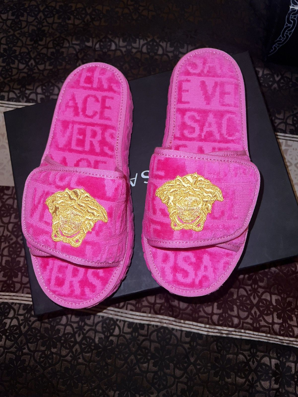 versace palm slippers price