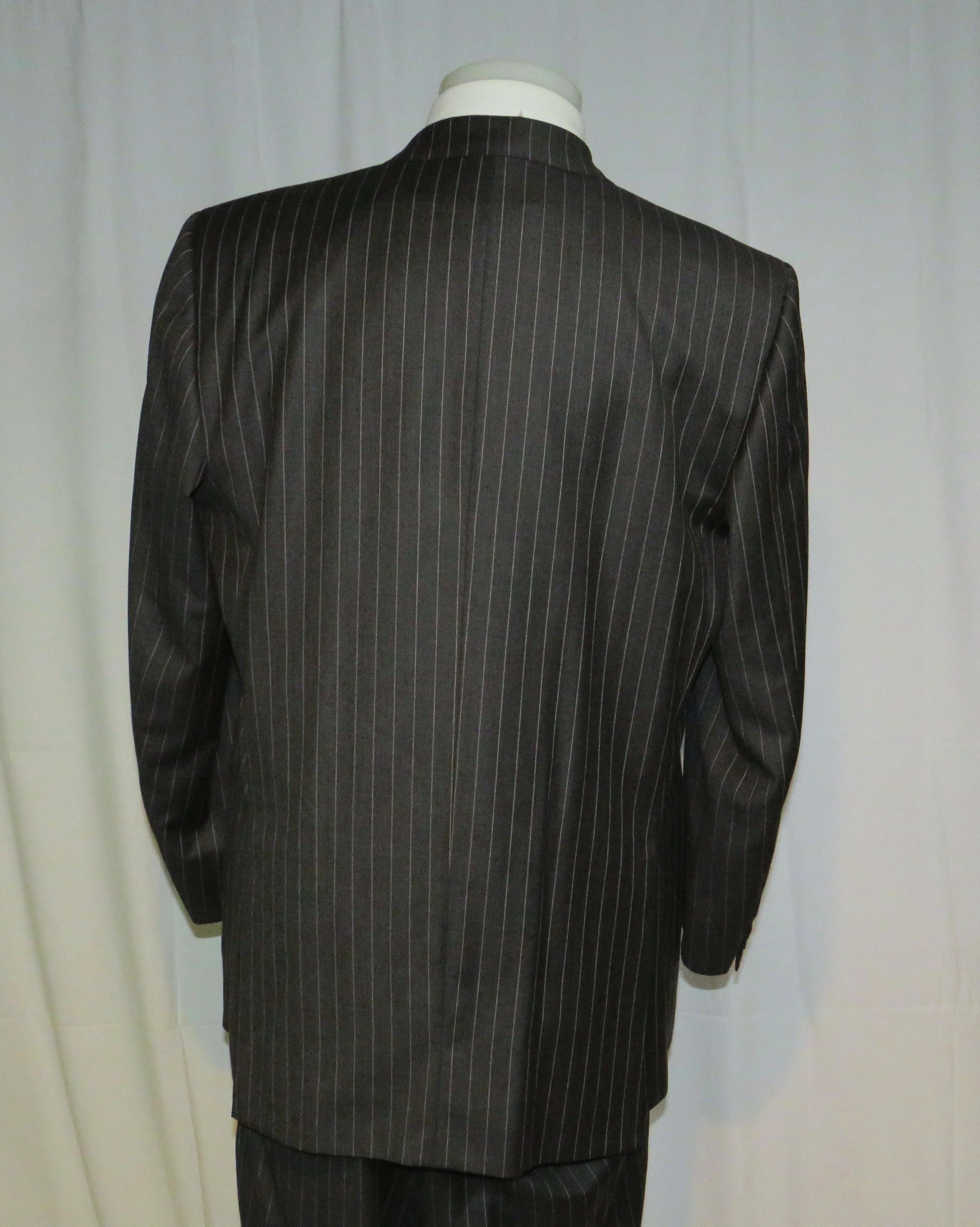 Brioni Pincio Super 150 Charcoal Stripe Two Button Suit 46L Size 46L - 13 Thumbnail