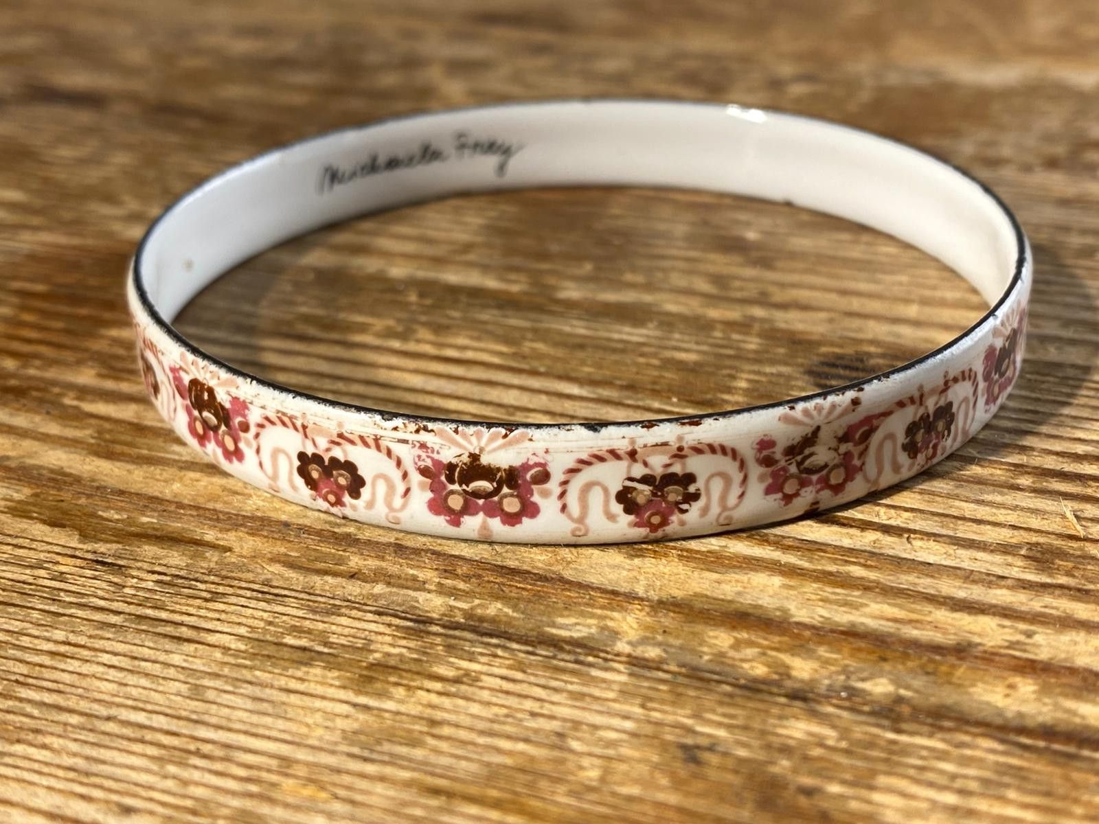Other Michaela Frey Vintage Enamel Bangle Bracelet Floral 7 cm Size ONE SIZE - 1 Thumbnail