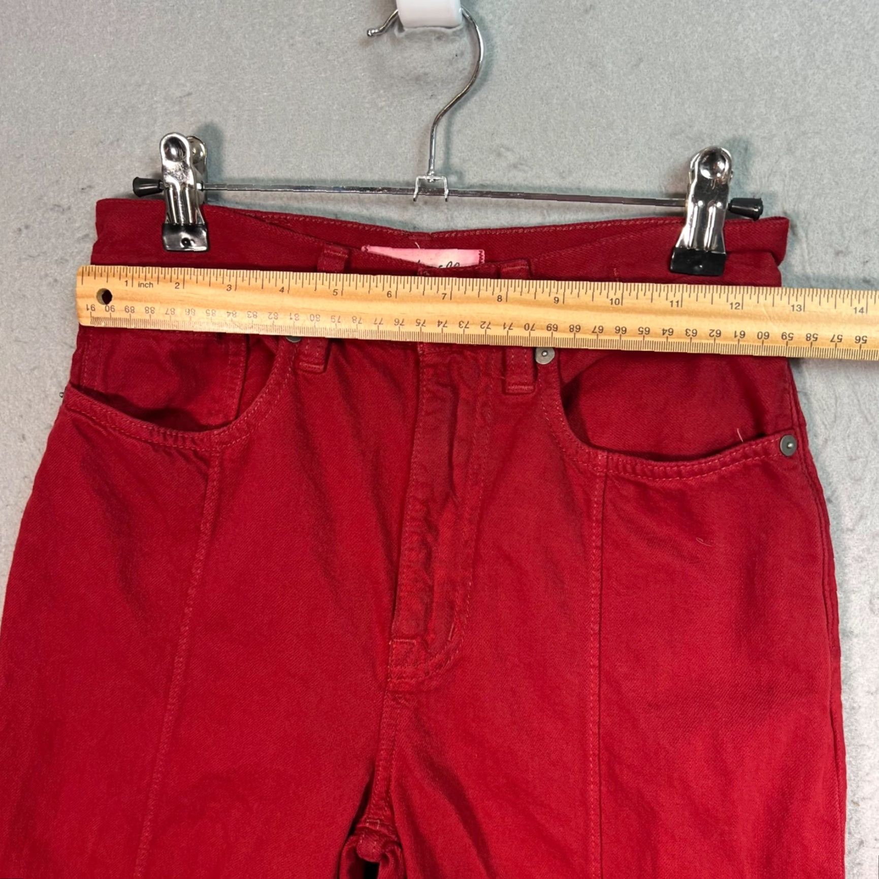 Madewell Madewell Jeans Baggy Straight 24 Adult Womens 24 Deep Red 100% Cotton Denim 5-Pocket Design Vintage: No Size 42" / US 20 - 6 Thumbnail