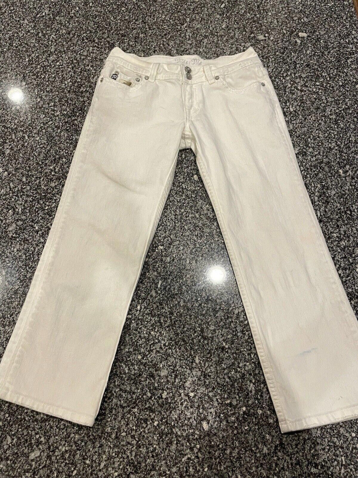 Designer Miss Me White Bootcut Jeans Pants Sz 28 (A4) Size 28" / US 6 / IT 42 - 1 Thumbnail