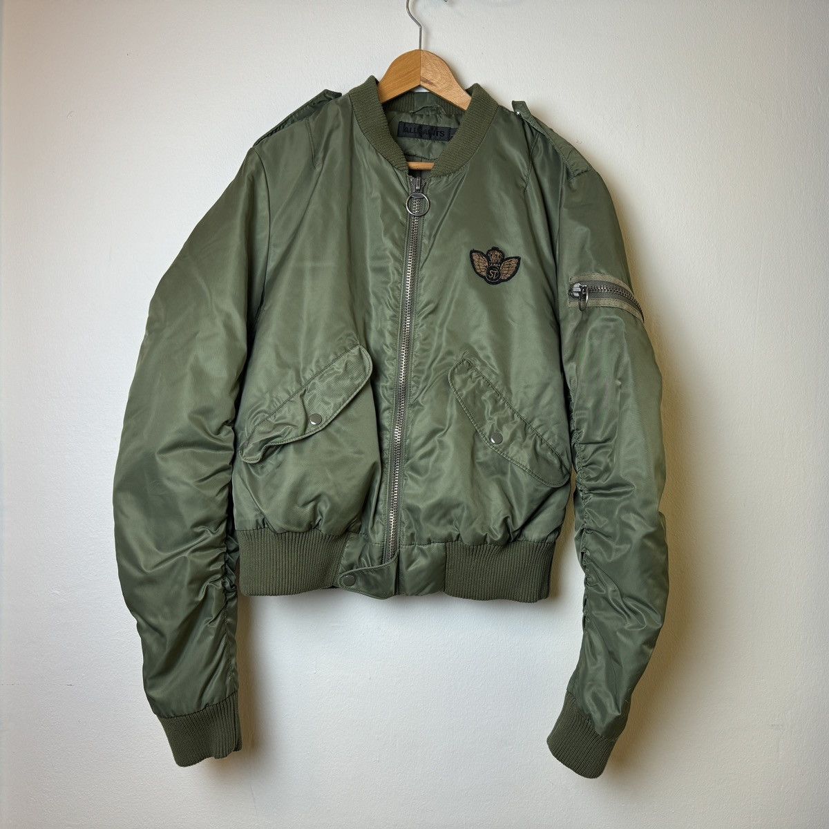 Allsaints ALLSAINTS Bomber Jacket, Green Small x Designer x Vintage Size US L / EU 52-54 / 3 - 1 Thumbnail