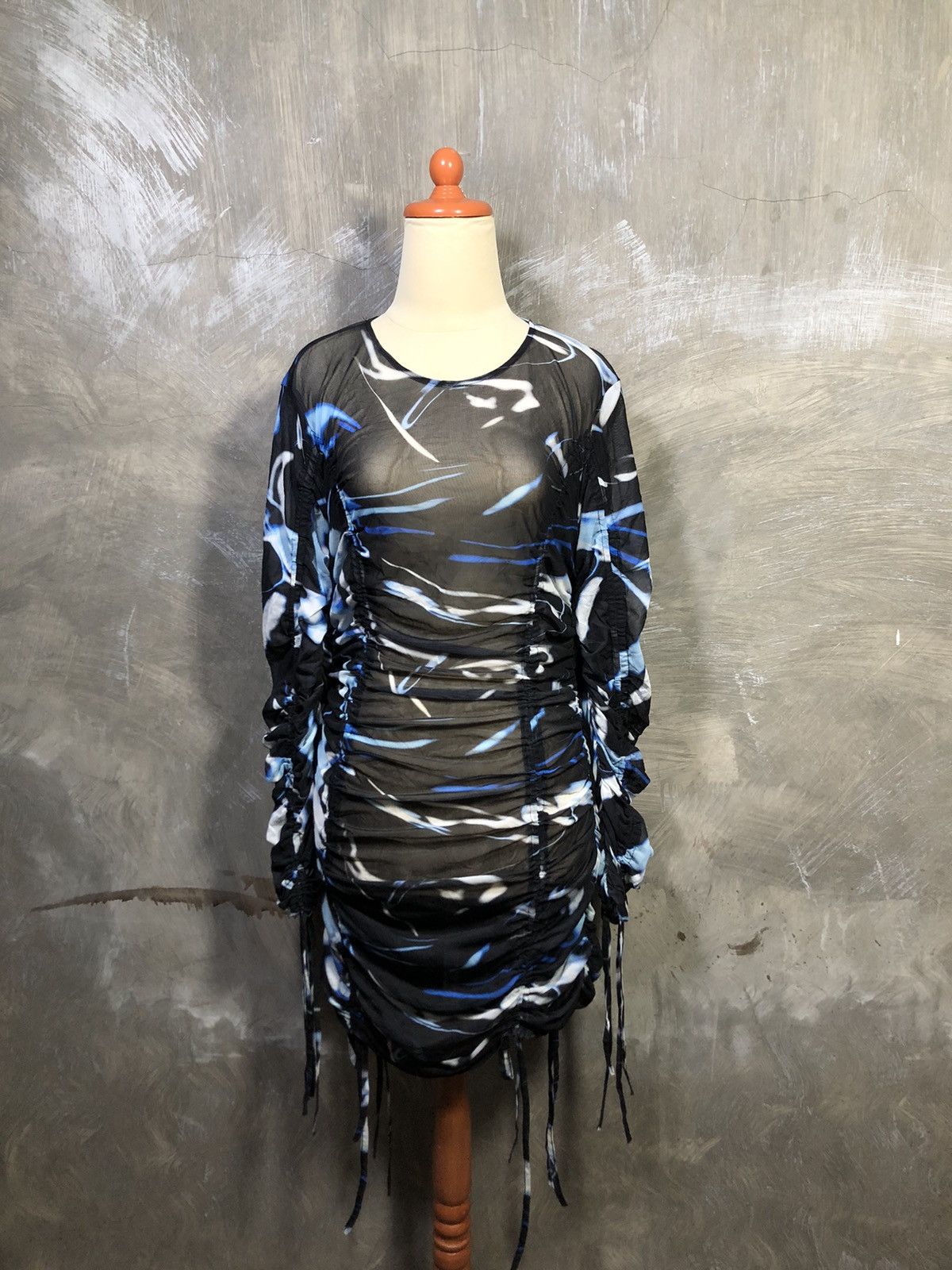 H&M Y2K H&M Mesh Midi Dress Futuristic Pattern Size L / US 10 / IT 46 - 11 Thumbnail