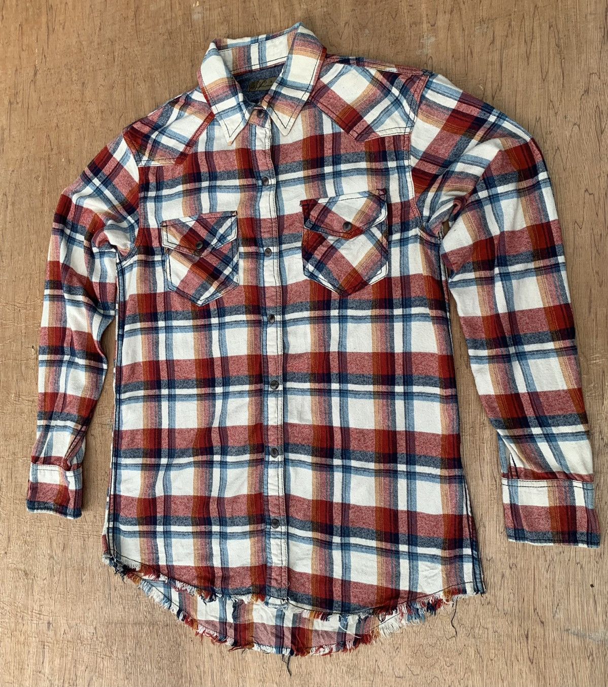 If Six Was Nine Rare Goa Snap Buttons Plaid Tartan Flannel Shirt Size US M / EU 48-50 / 2 - 5 Thumbnail