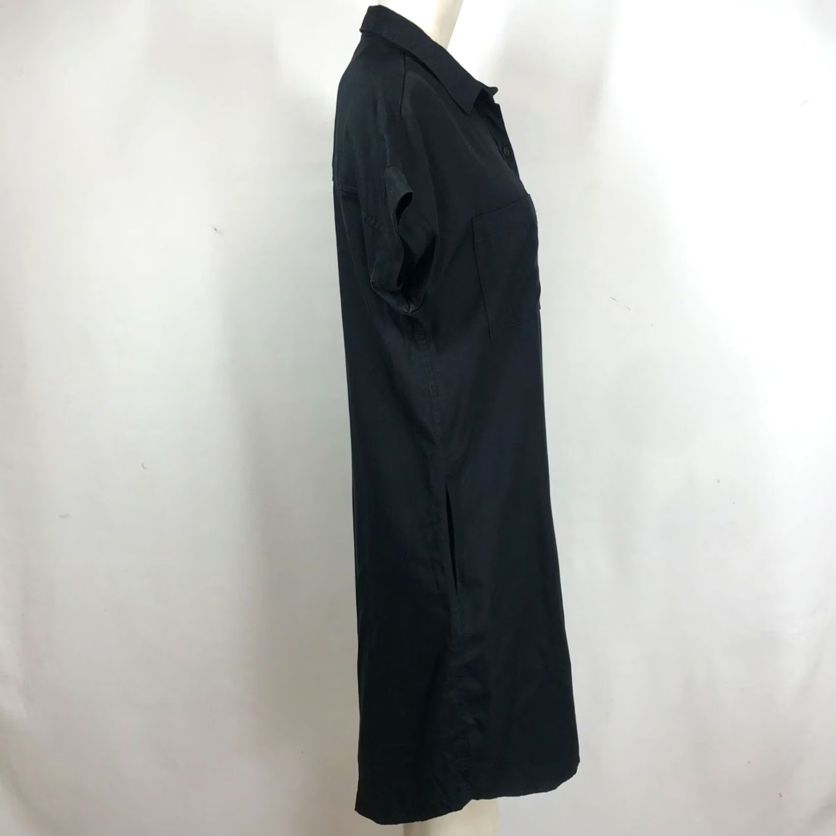 Orvis Orvis Women's S Shirt Dress Black Short Sleeve Collared Lyocell Button Size S / US 4 / IT 40 - 4 Thumbnail