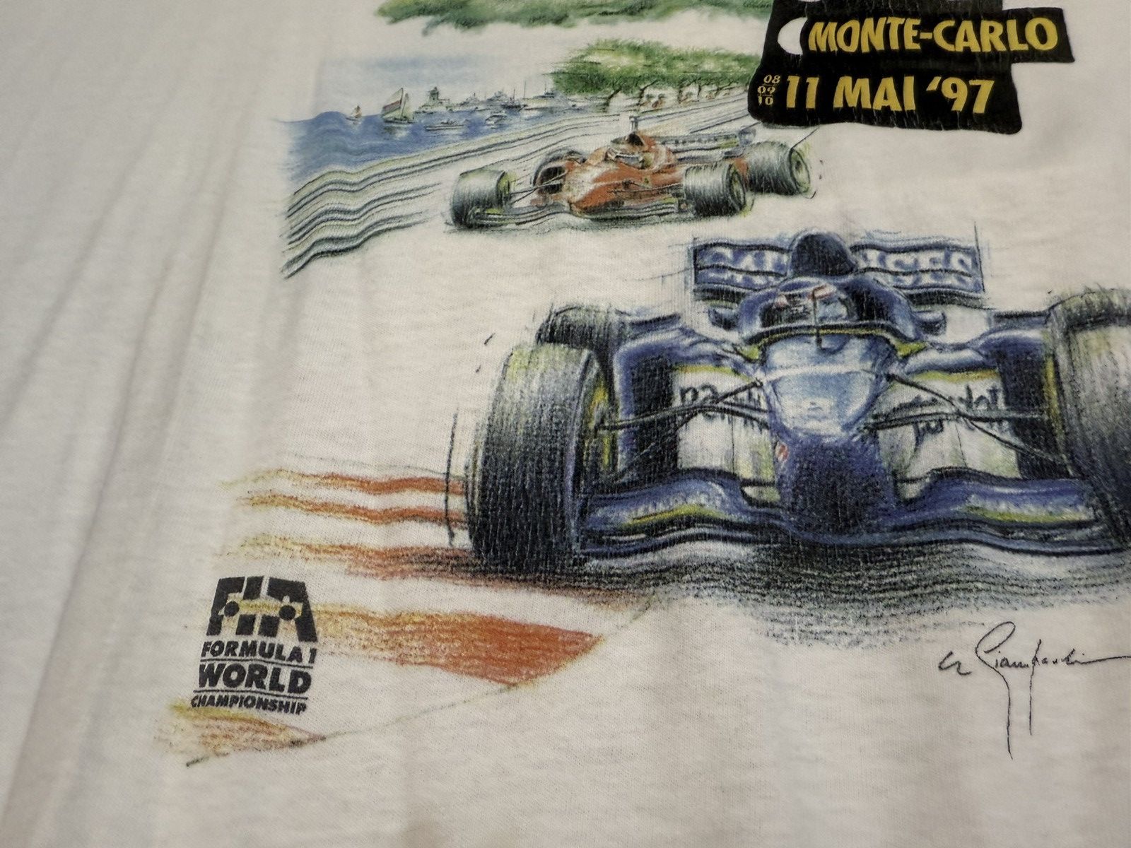 Formula 1 Vintage 90s F1 Monaco Grand Prix Racing T Shirt Retro Size US XL / EU 56 / 4 - 3 Thumbnail