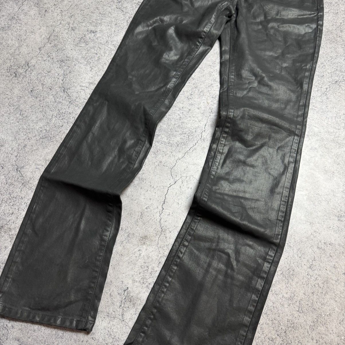 John Galliano NEW Galliano Y2K 00s Rare Waxed Pants Size 29" - 3 Thumbnail