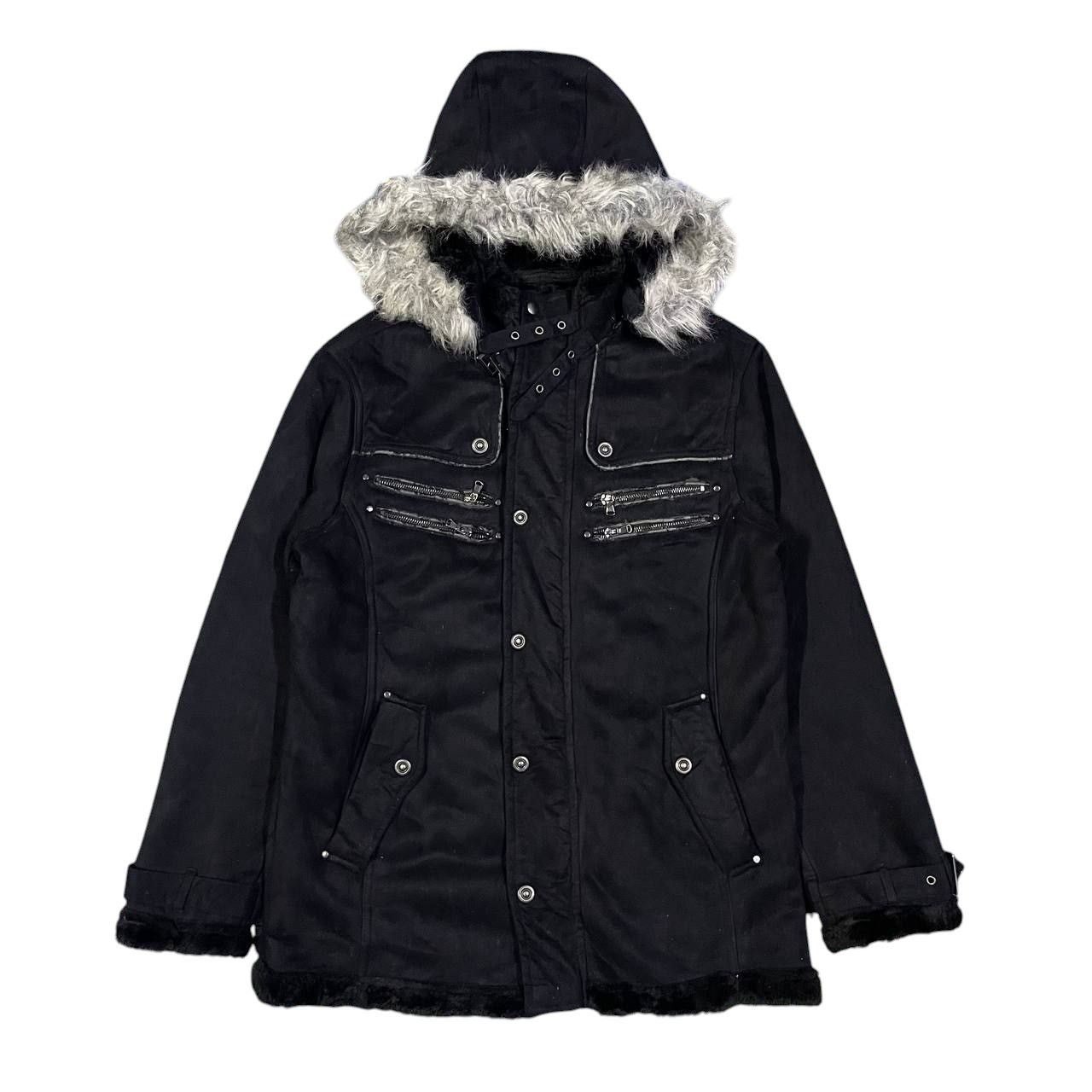 If Six Was Nine Vintage Gilevans Suede Fur Hooded Jacket Size US L / EU 52-54 / 3 - 1 Thumbnail