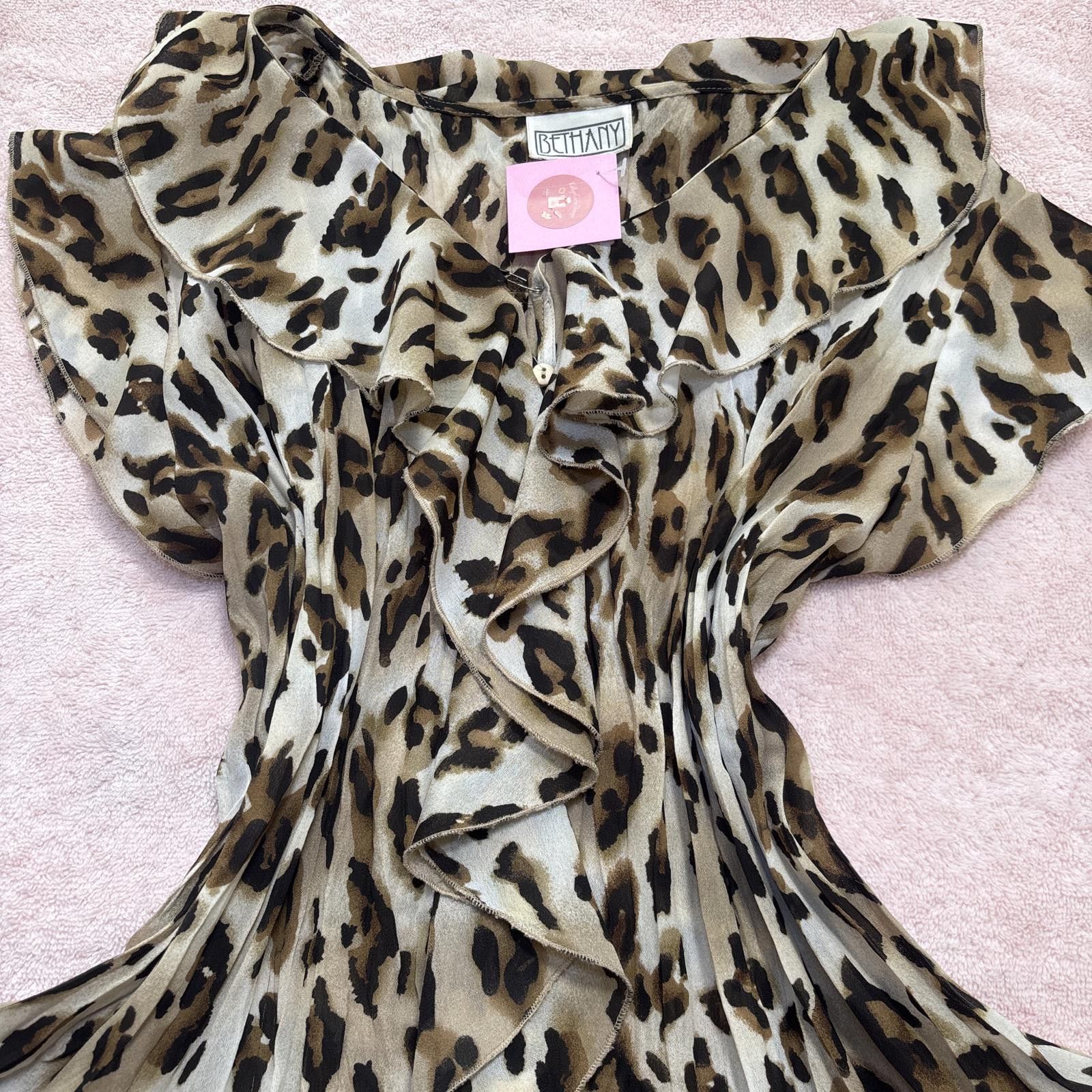 Other y2k cheetah print ruffle blouse Size XL / US 12-14 / IT 48-50 - 2 Thumbnail