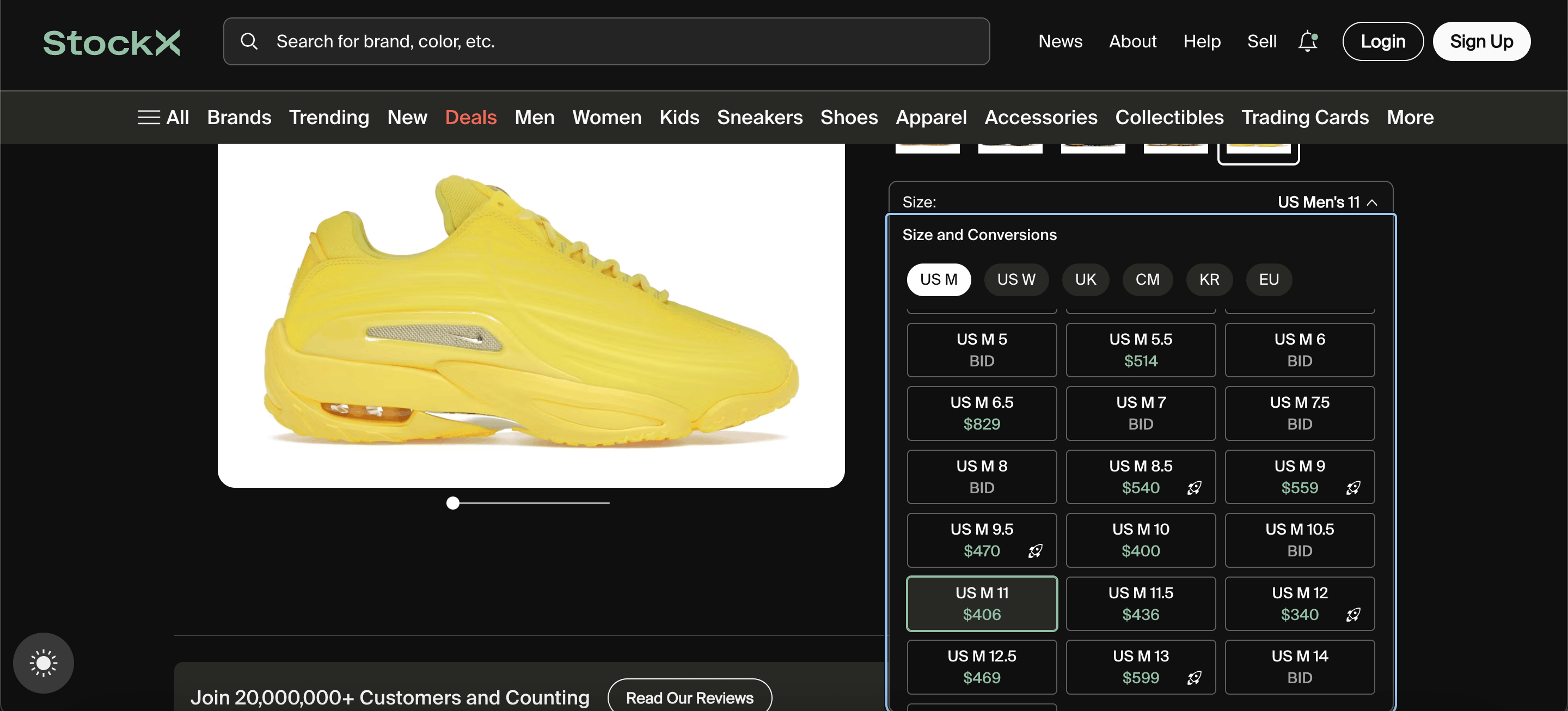 NOCTA × Nike NIKE X Nocta Drake Hot Step 2 Opti Yellow (B-GRADE) Size US 11 / EU 44 - 9 Thumbnail